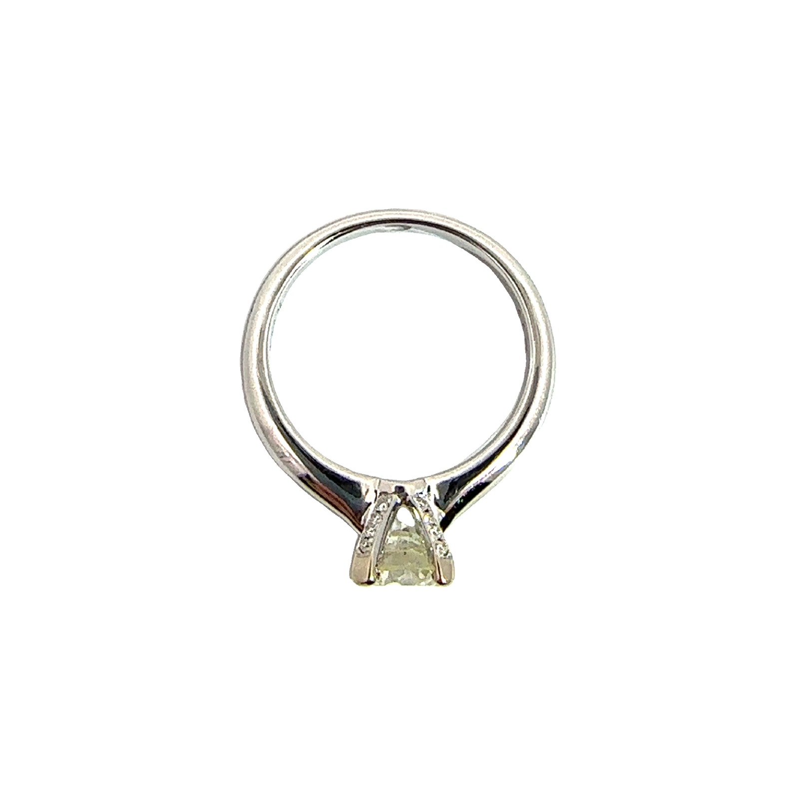 Estate 14k White Gold Round Brilliant Diamond Solitaire Engagement Ring-1.17CTW