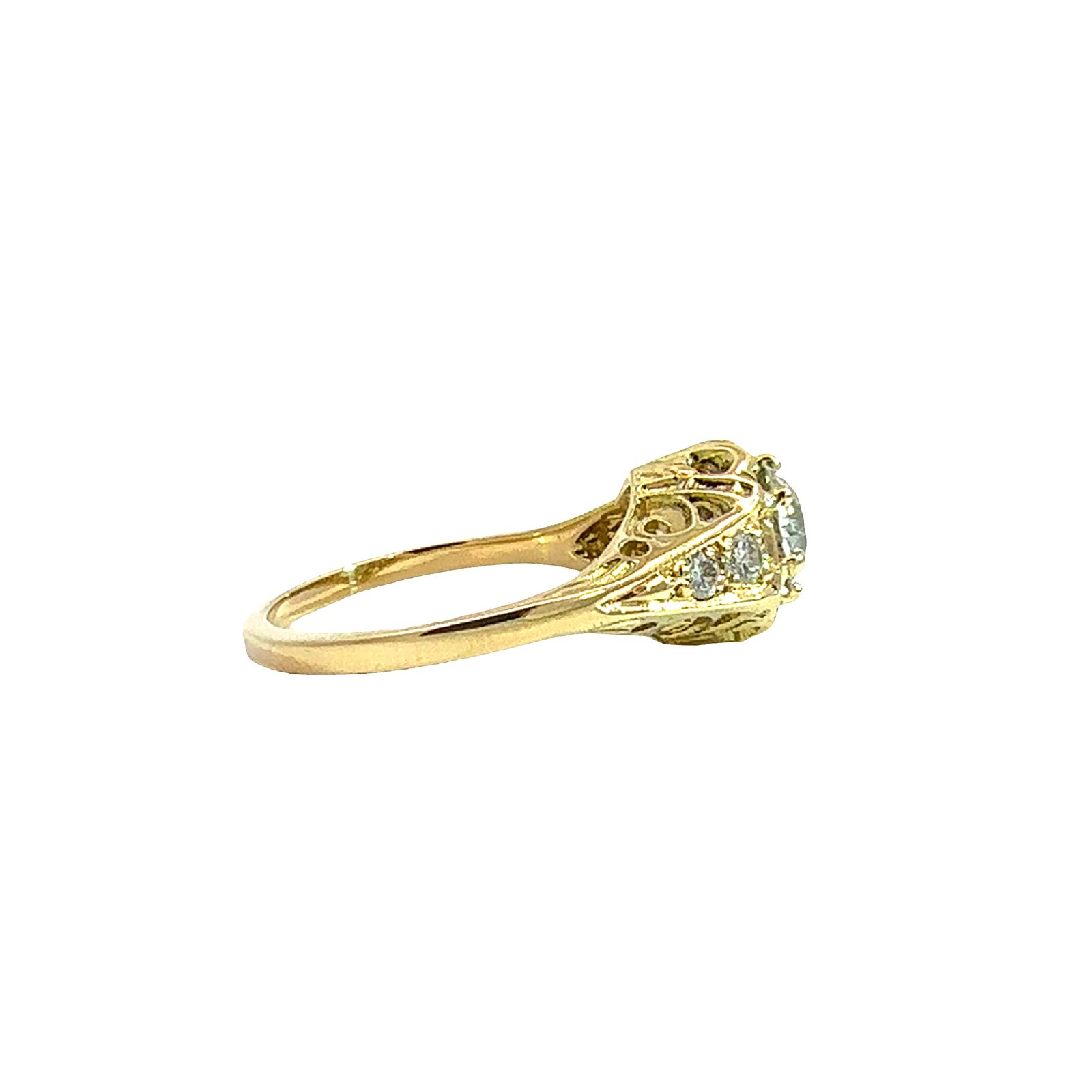 Vintage 18k Yellow Gold 1.05cttw Euro Cut Diamond Engagement Ring
