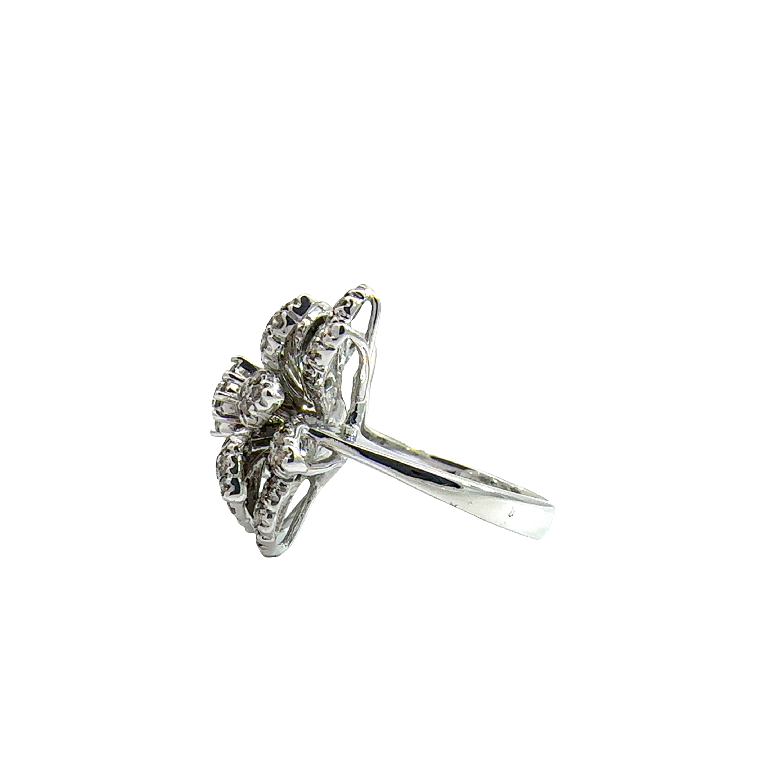 Estate Le Vian 14k White Gold 2.60ctw White and Chocolate Diamond Floral Ring