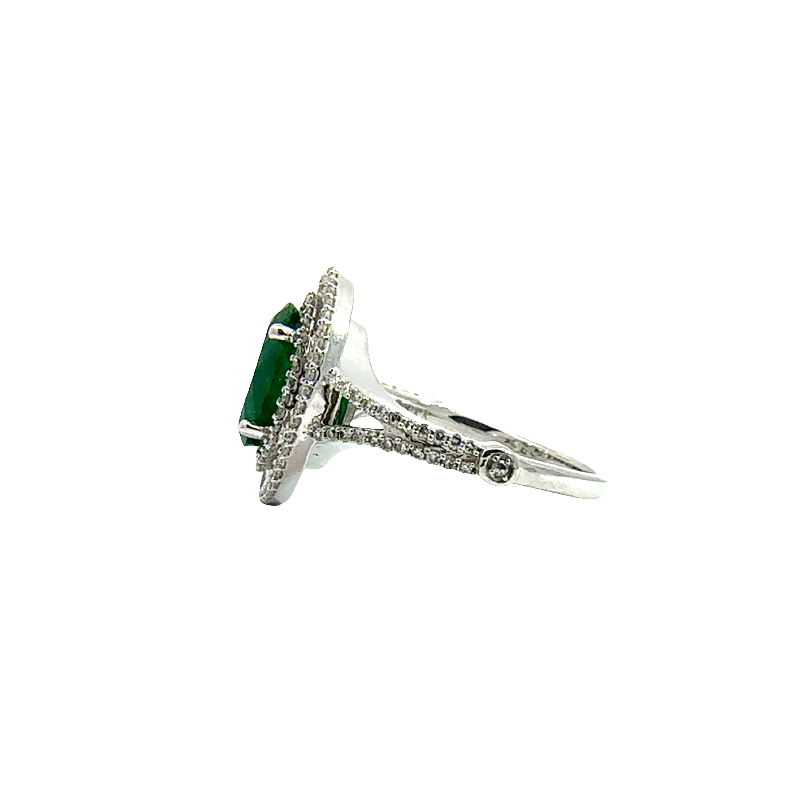 Estate 14k White Gold 2.07ctw Emerald 0.42ctw Diamond Ring