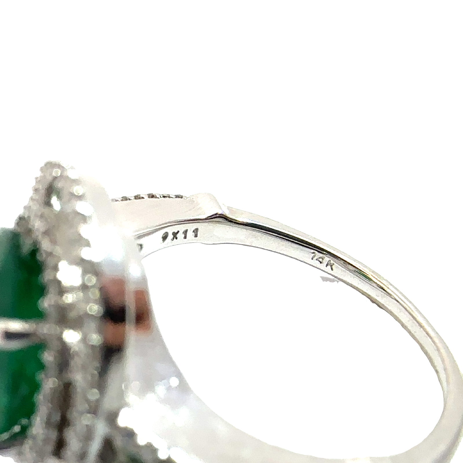 Estate 14k White Gold 2.07ctw Emerald 0.42ctw Diamond Ring