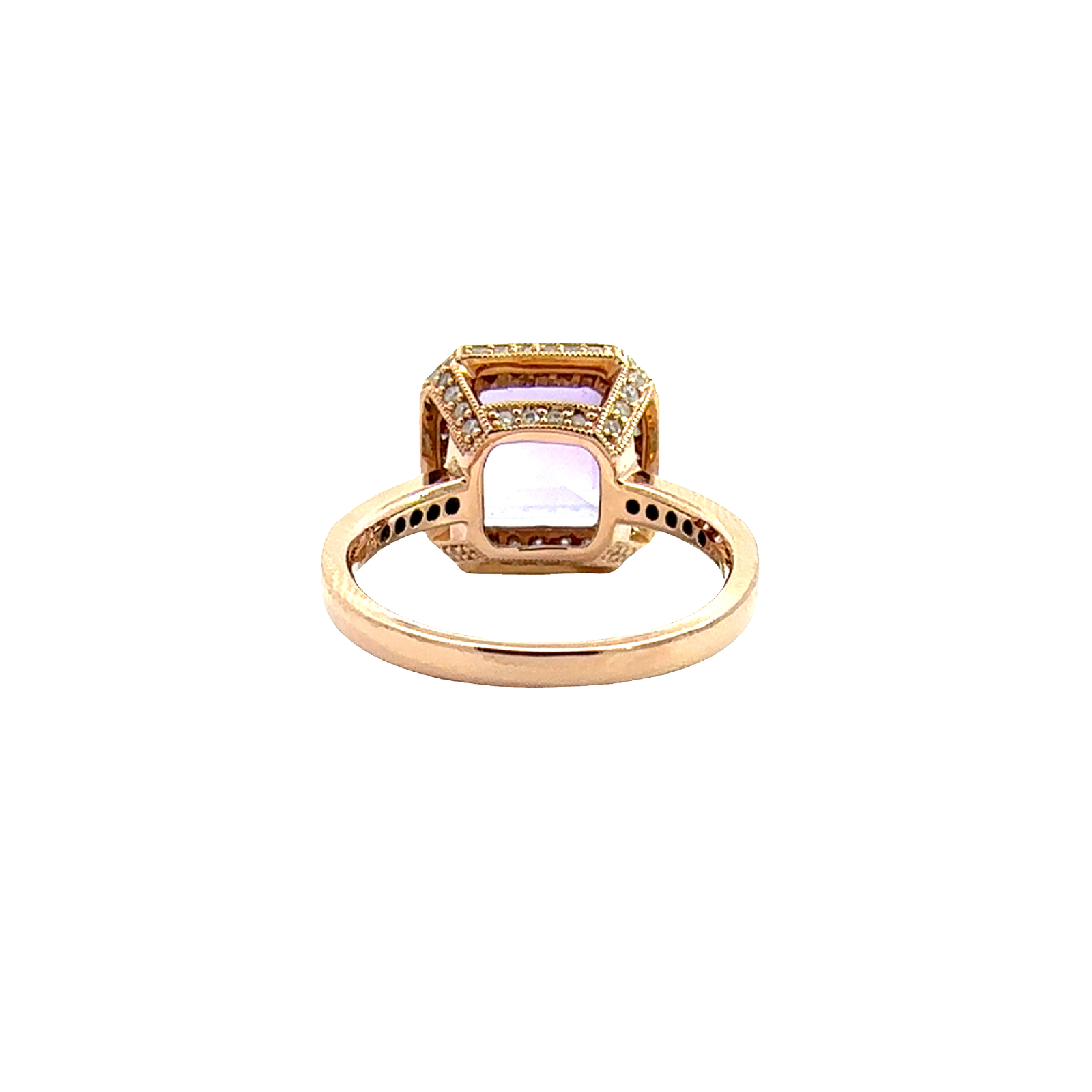 Estate 14k Rose Gold 3.90ctw Amethyst 0.62ctw Diamond Ring