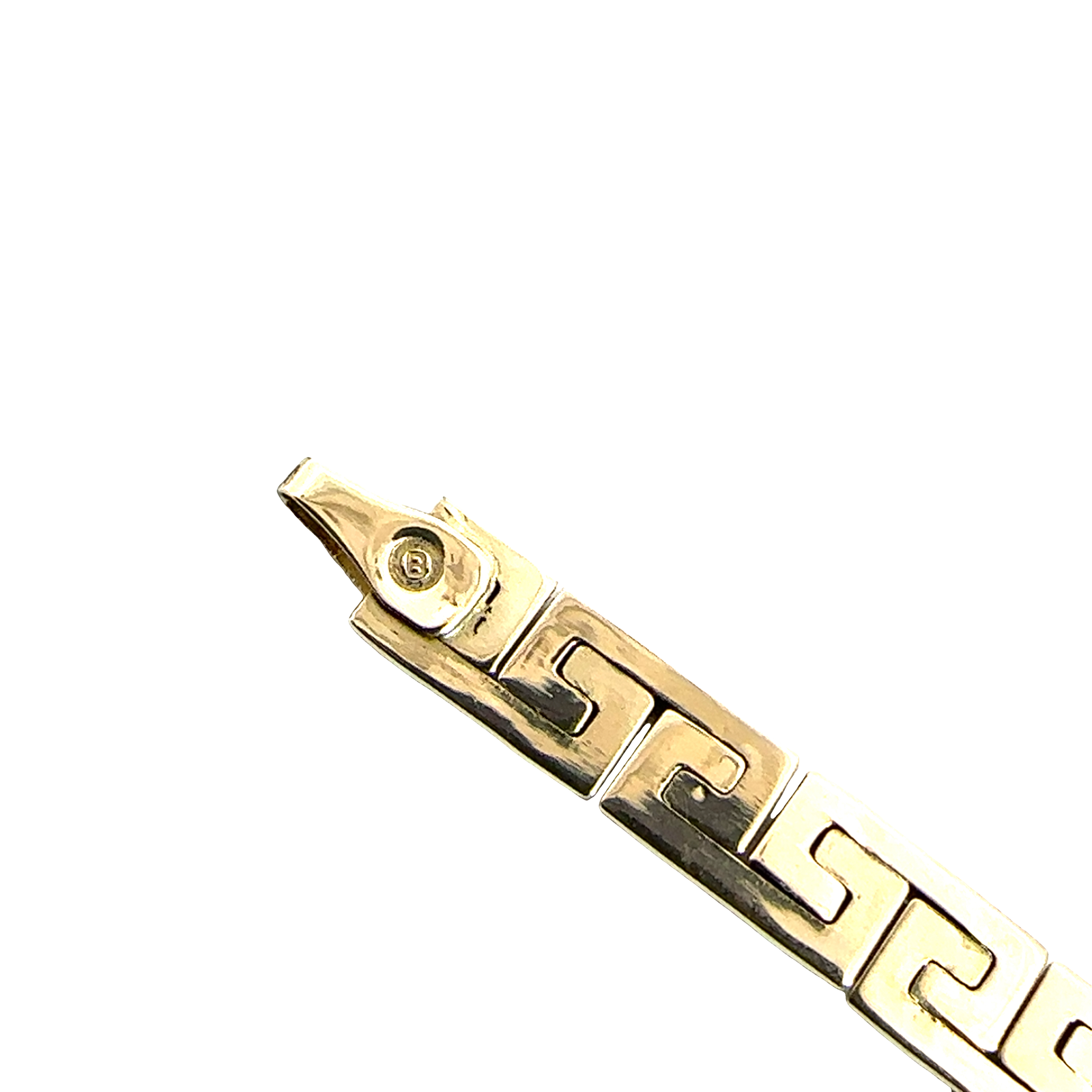 Estate 14k Yellow Gold Greek Key Link Bracelet 7"