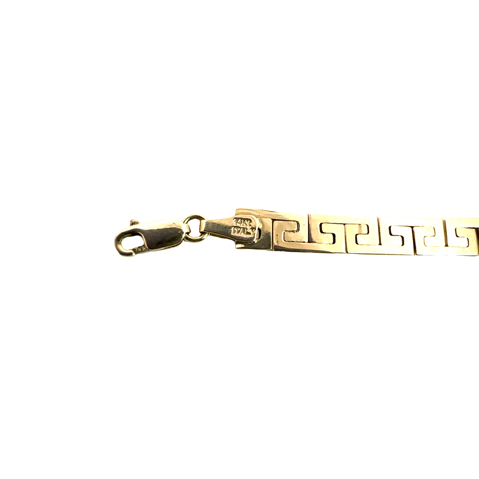 Estate 14k Yellow Gold Greek Key Link Bracelet 7"