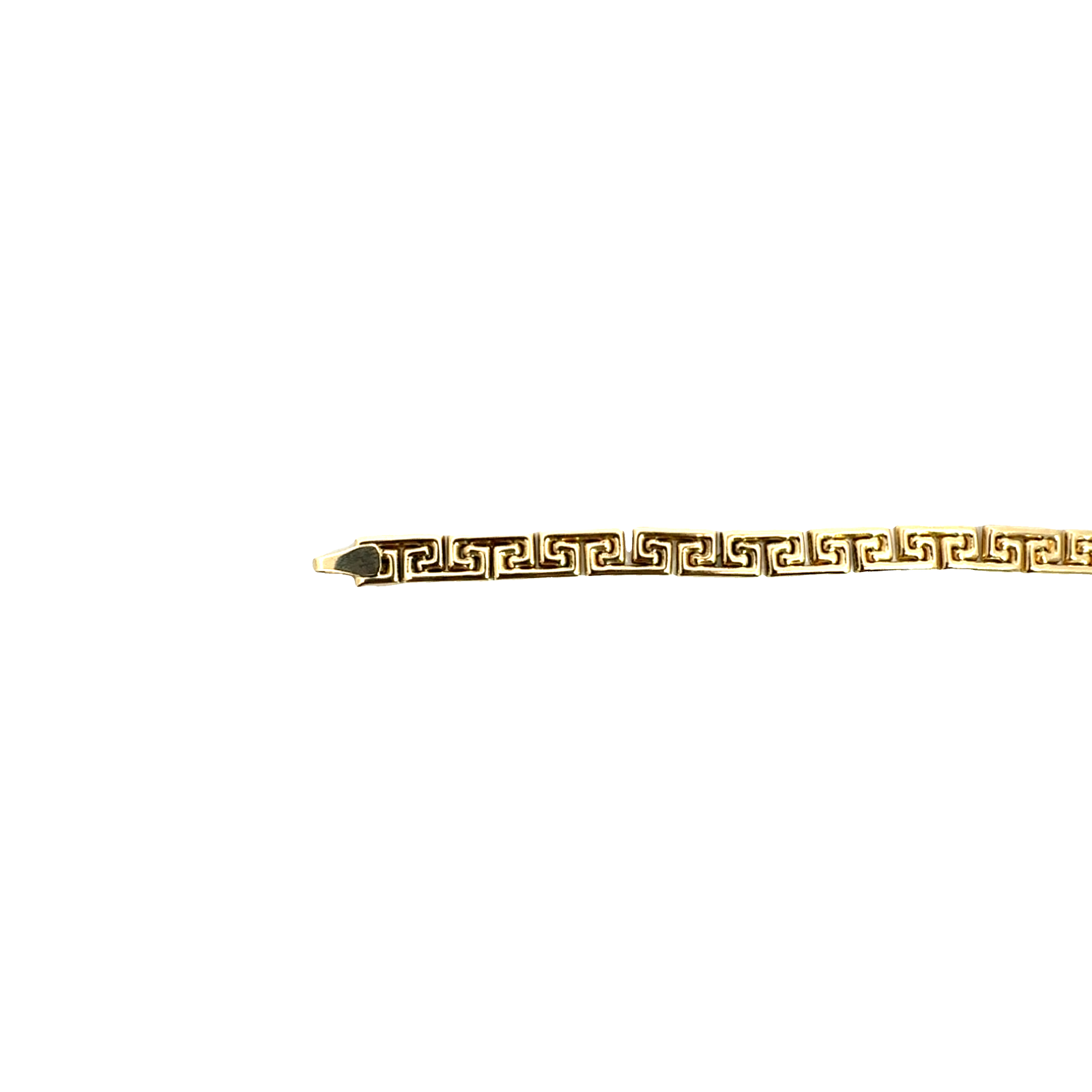Estate 14k Yellow Gold Greek Key Link Bracelet 7"