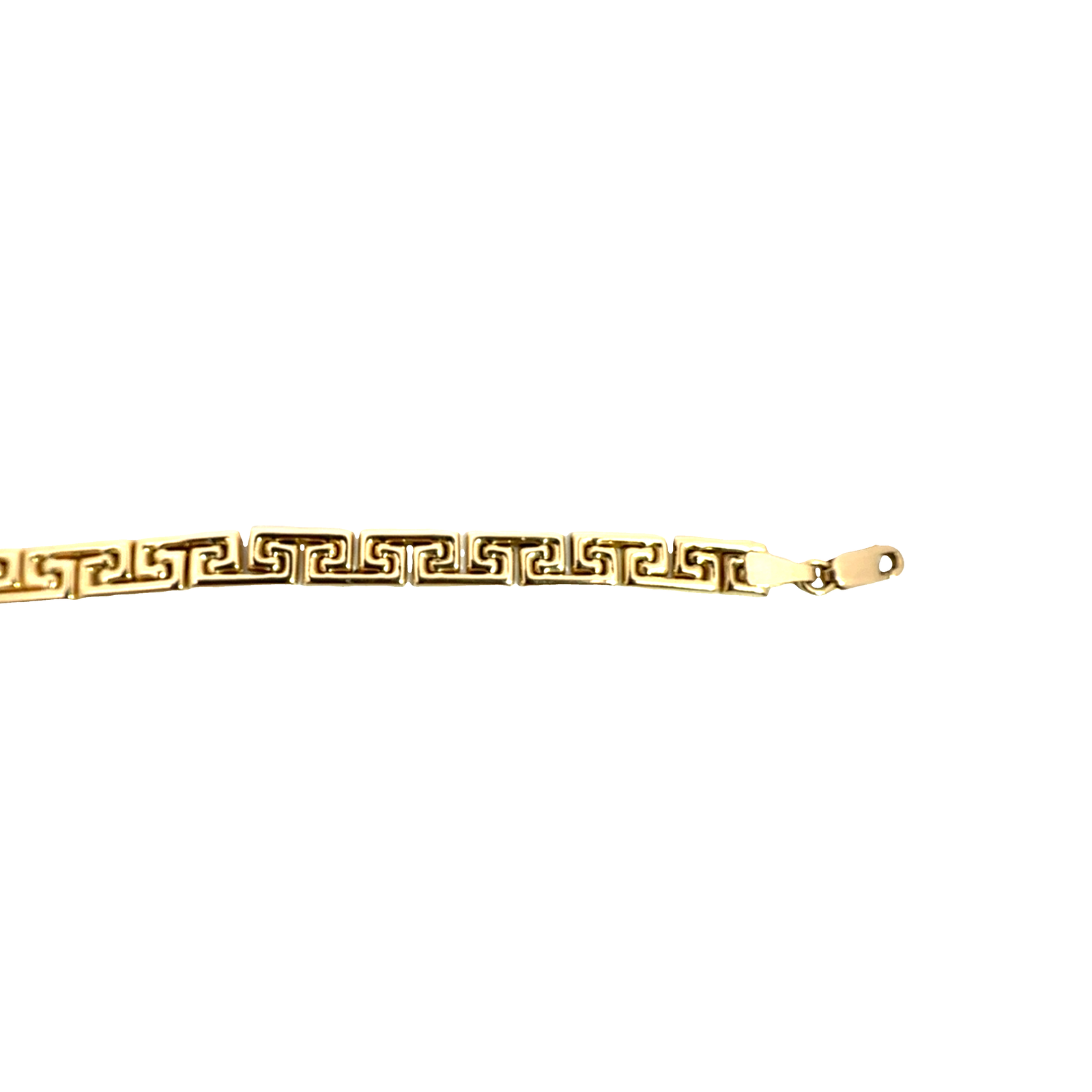 Estate 14k Yellow Gold Greek Key Link Bracelet 7"