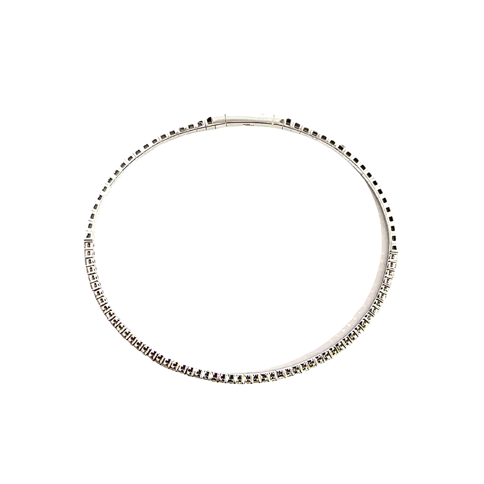Estate 14k White Gold 0.92ctw Diamond Flex Bangle