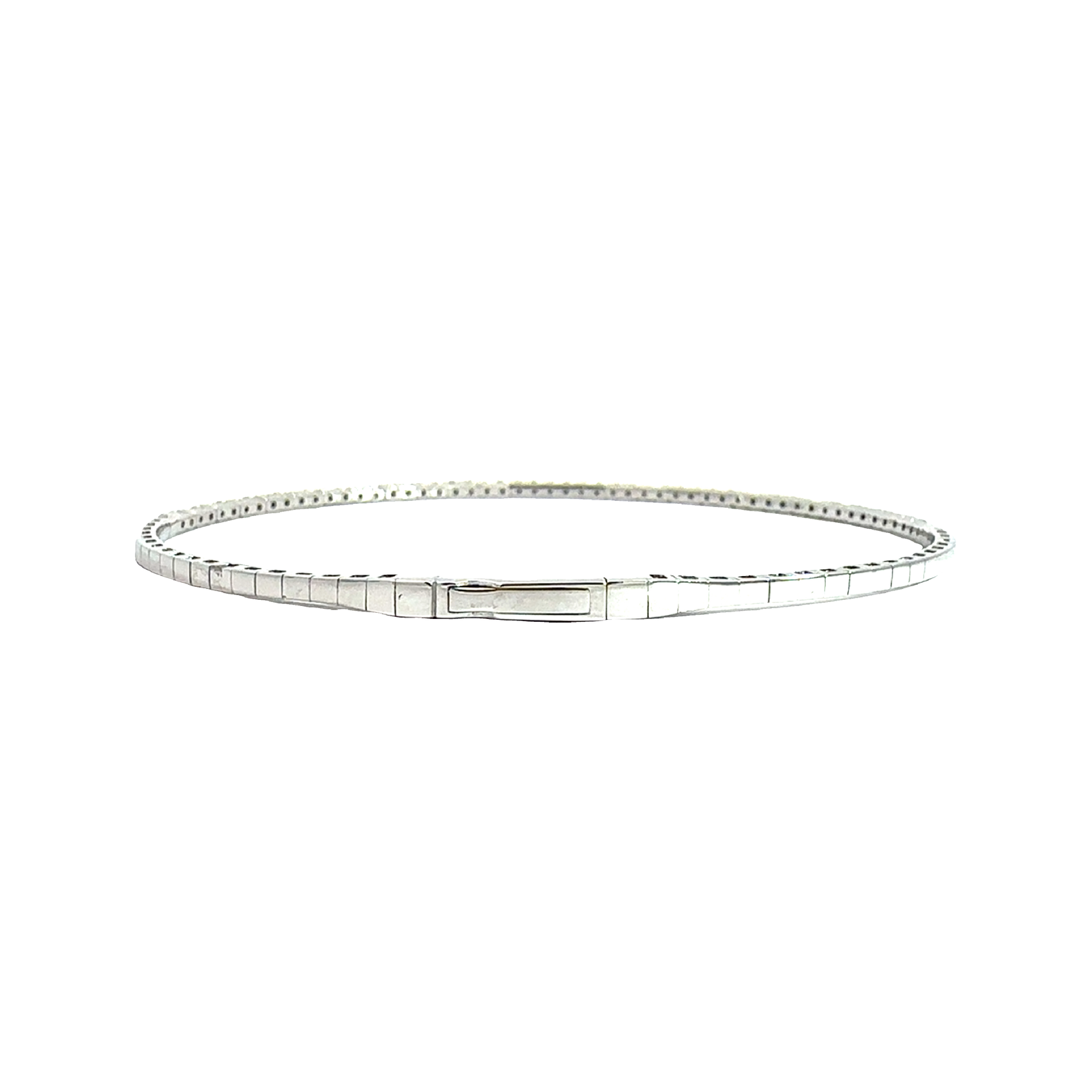 Estate 14k White Gold 0.92ctw Diamond Flex Bangle