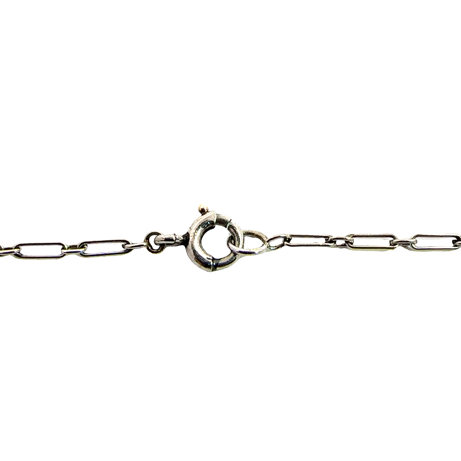 Vintage Art Deco 14k White Gold 0.01ctw Diamond Necklace