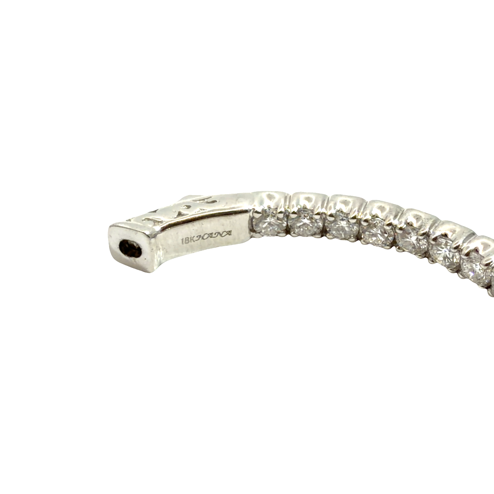 Estate 18k White Gold 3.19ctw Diamond Inside Out Hoop Earrings