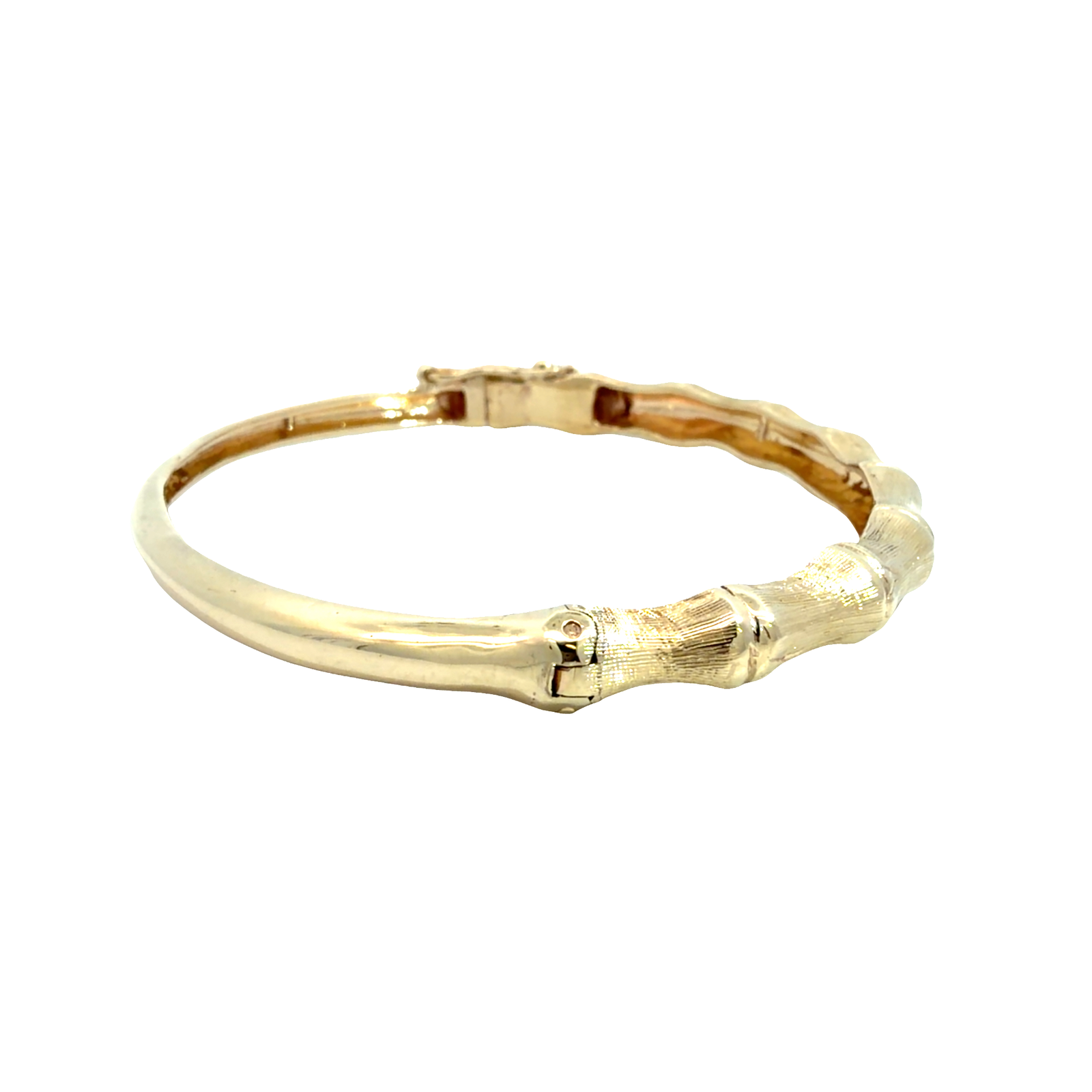 Vintage 14k Yellow Gold Bamboo Bangle Bracelet