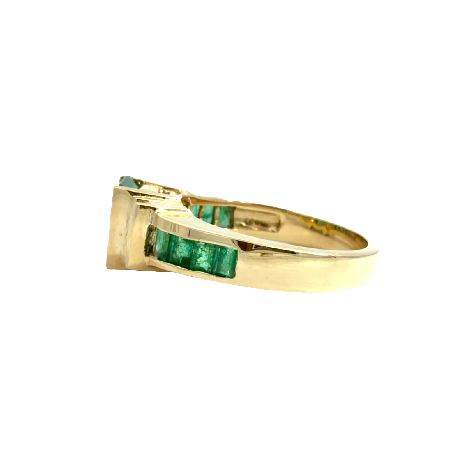 Vintage Effy 14k Yellow Gold Emerald and Diamond Ring