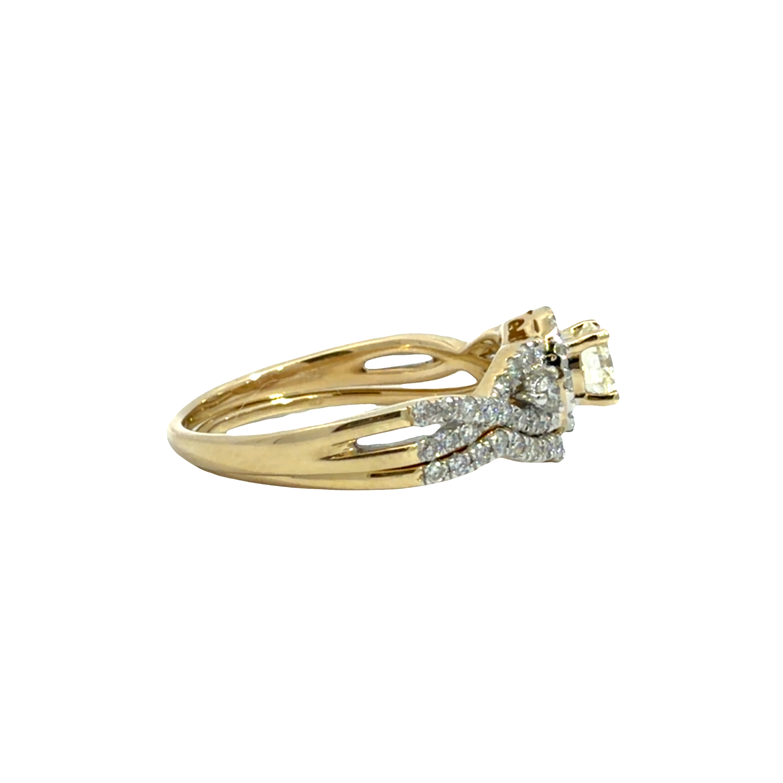Estate My Trio 14k Yellow Gold 1.13ctw Diamond Engagement Ring Set