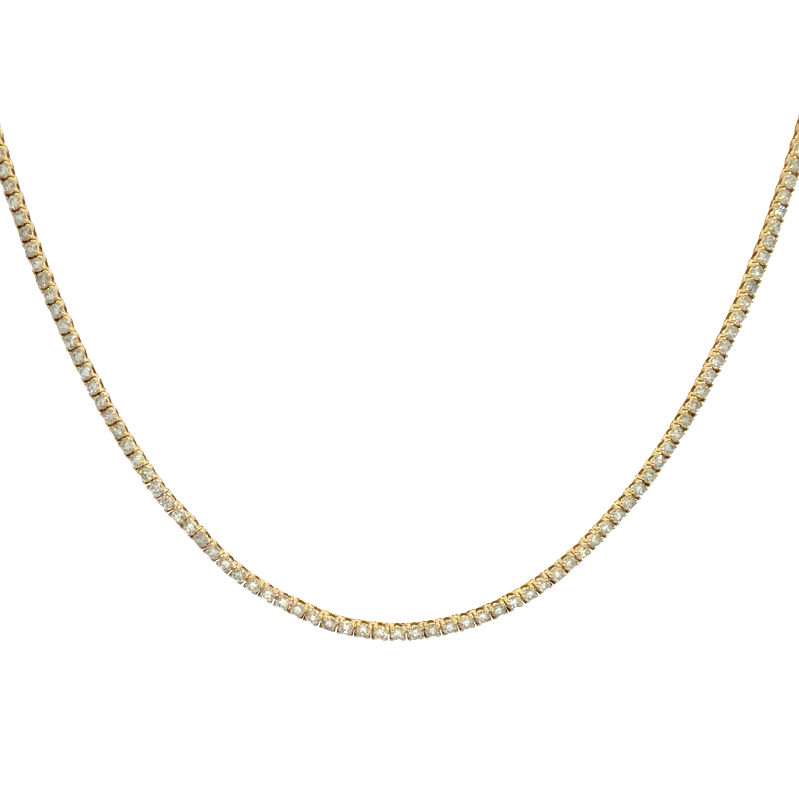 The Jewel Box 14k Yellow Gold Classic Diamond Tennis Necklace