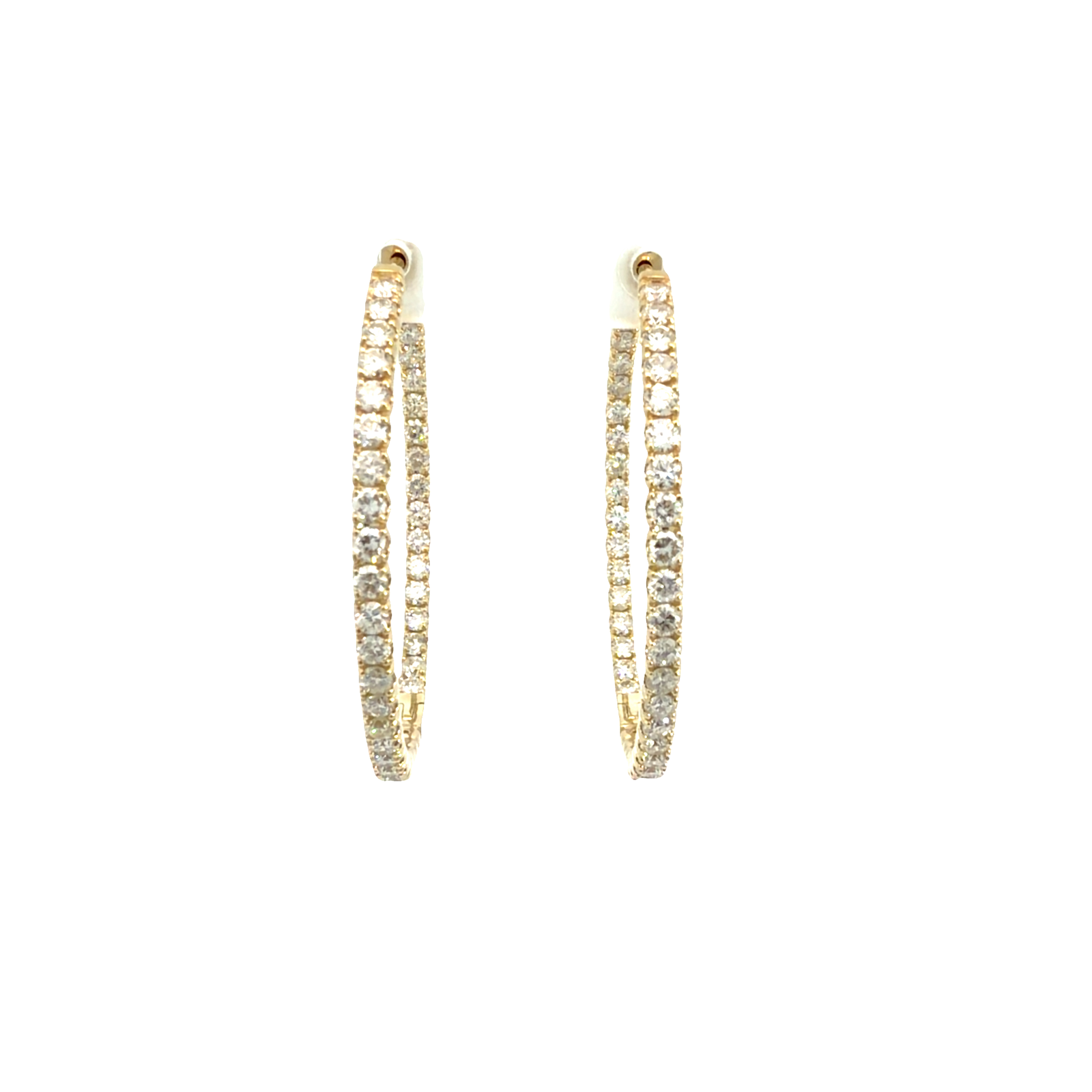 The Jewel Box 14k Yellow Gold 2.72ctw  Inside Out Hoop Earrings