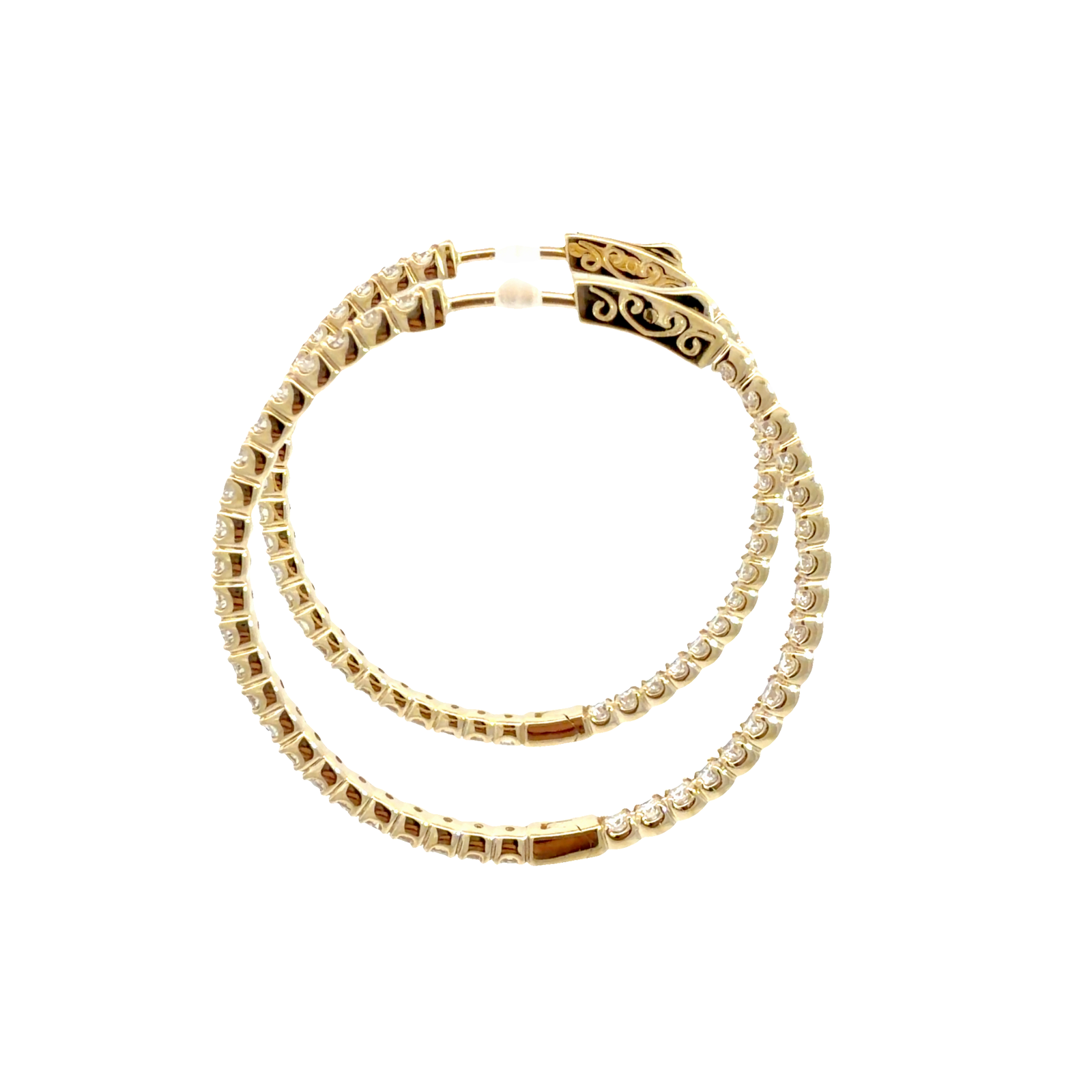 The Jewel Box 14k Yellow Gold 2.72ctw  Inside Out Hoop Earrings