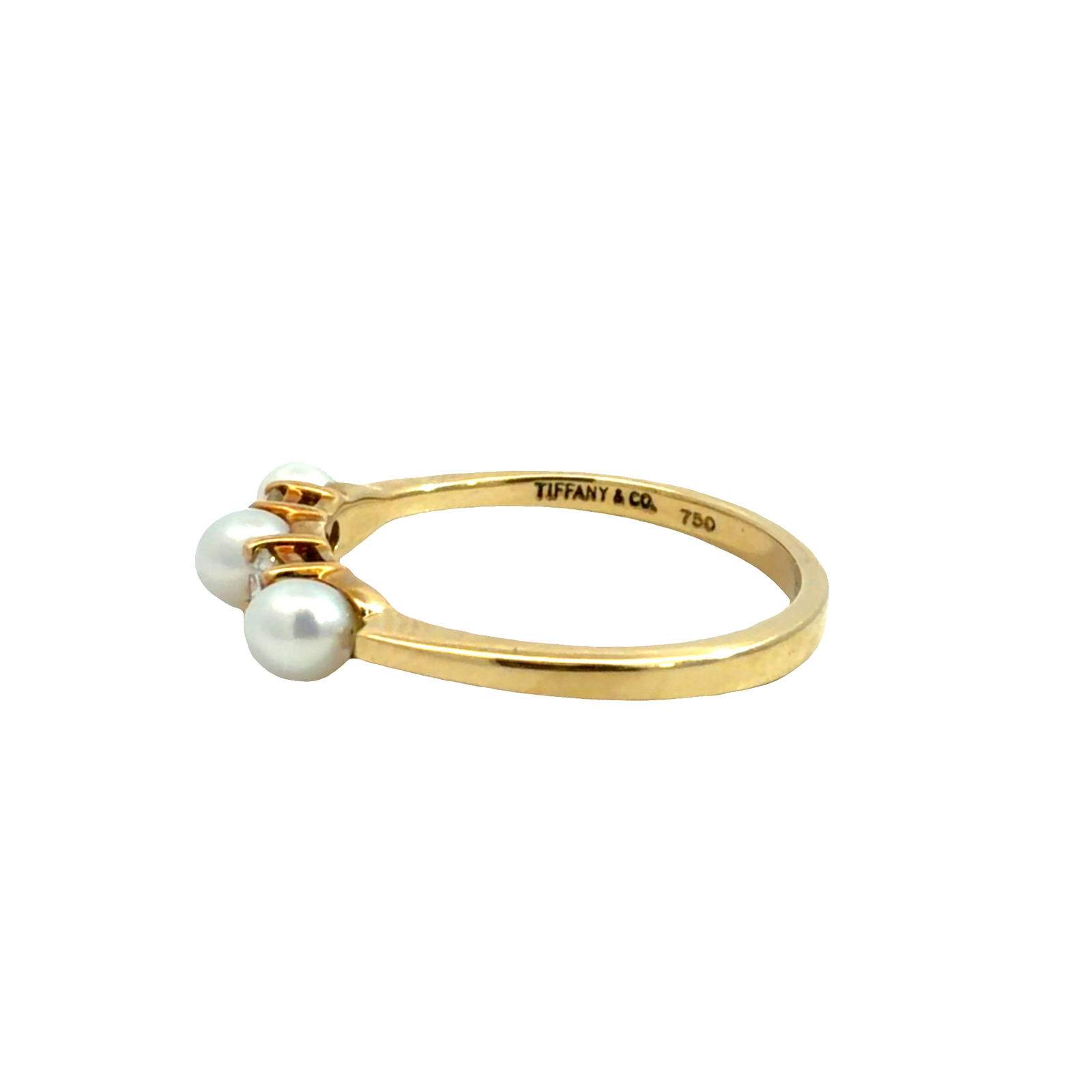 Tiffany & Co. 18k Yellow Gold Seed Pearl & Diamond Ring