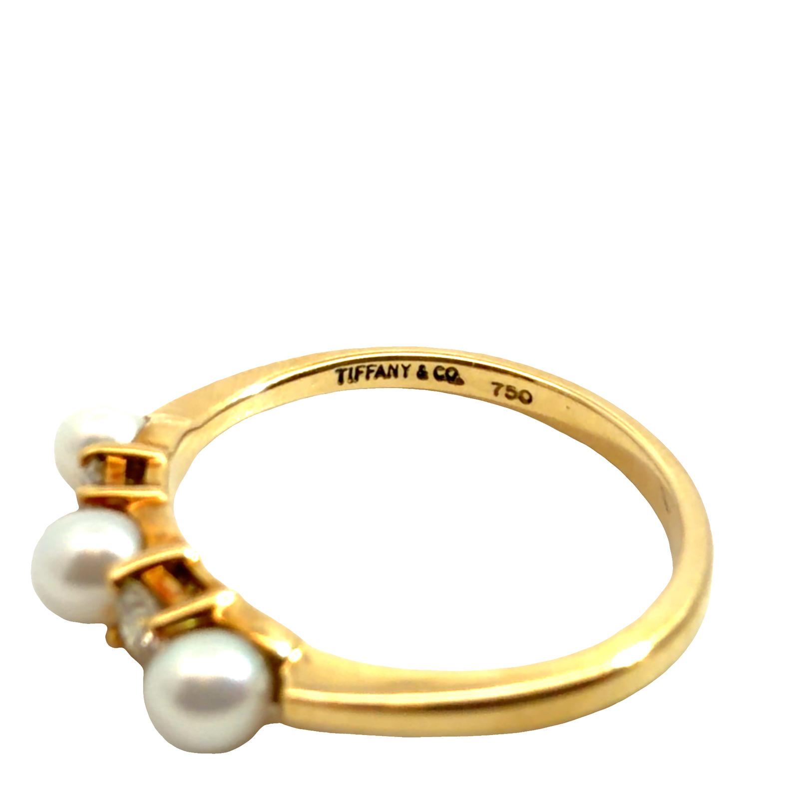 Tiffany & Co. 18k Yellow Gold Seed Pearl & Diamond Ring