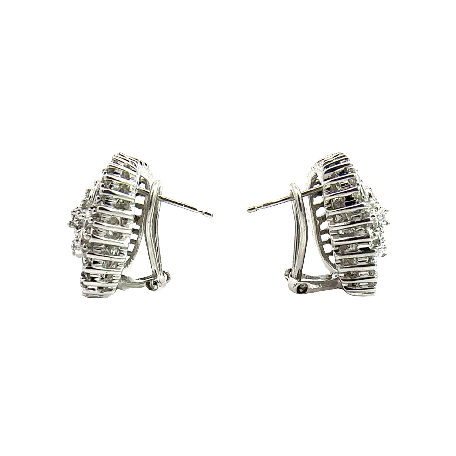 Vintage 14k White Gold and 1.25ctw Diamond Earrings