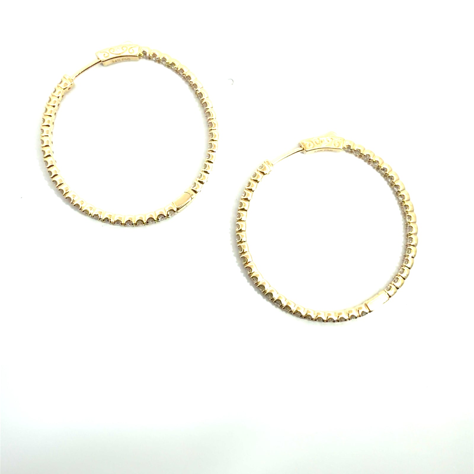 The Jewel Box 14k Yellow Gold 2.72ctw  Inside Out Hoop Earrings
