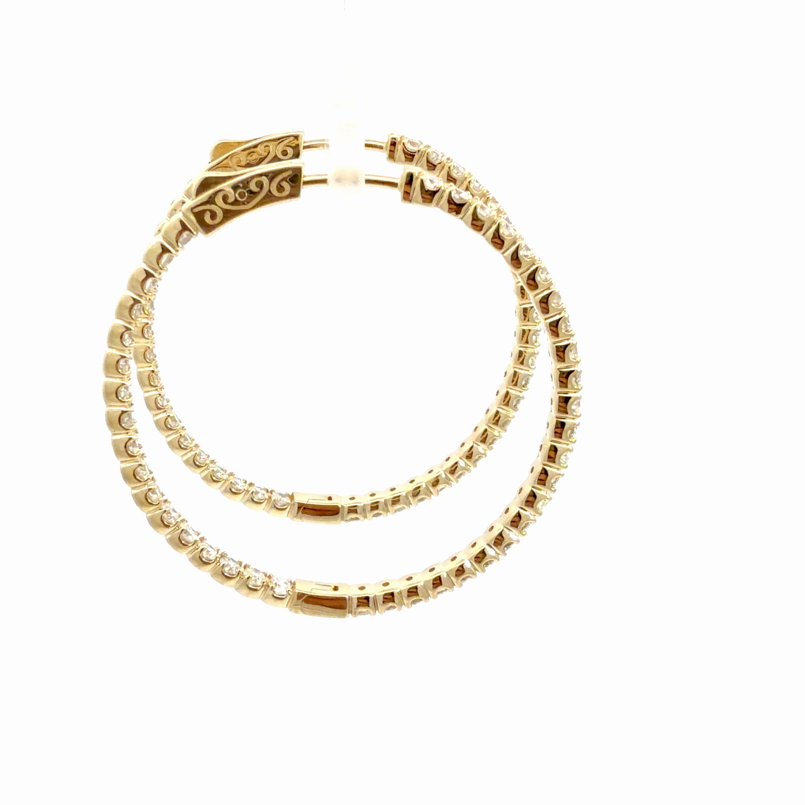 The Jewel Box 14k Yellow Gold 2.72ctw  Inside Out Hoop Earrings