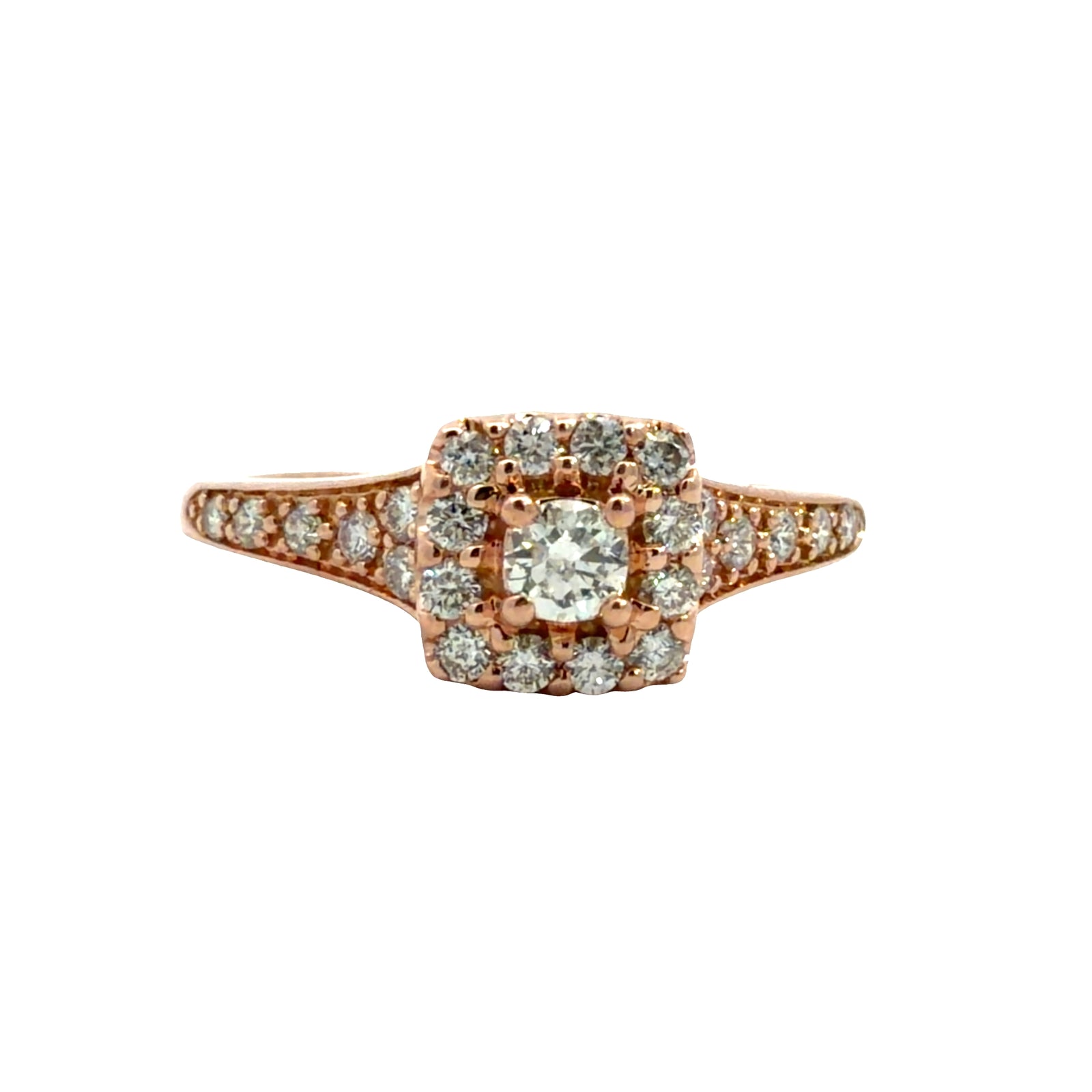 Estate Keepsake 14k Rose Gold 0.43cttw Diamond Cluster Ring
