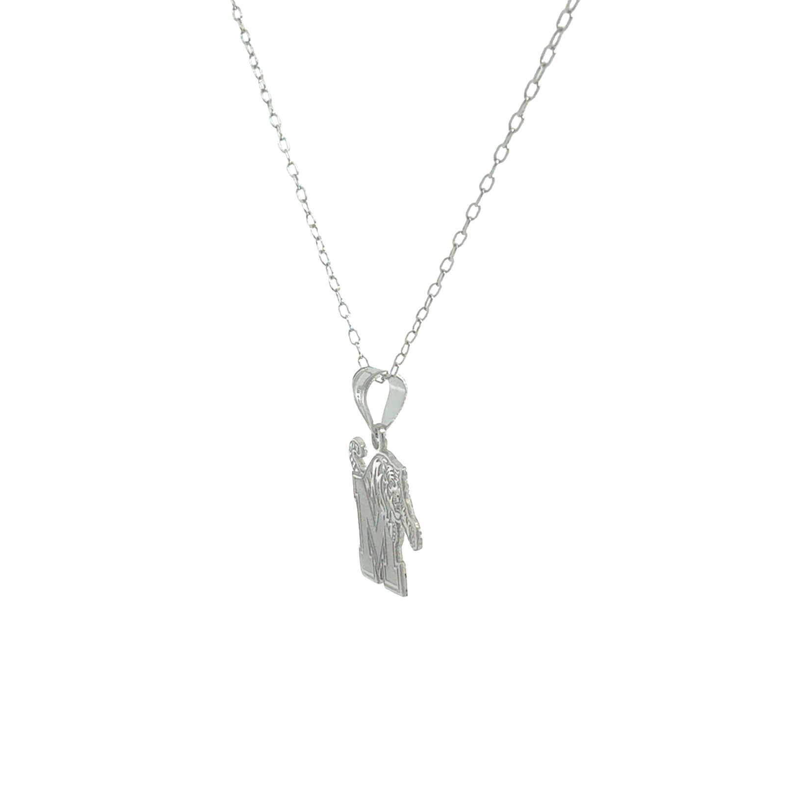 Memphis Tigers 14k White Gold Crest Necklace (Medium)