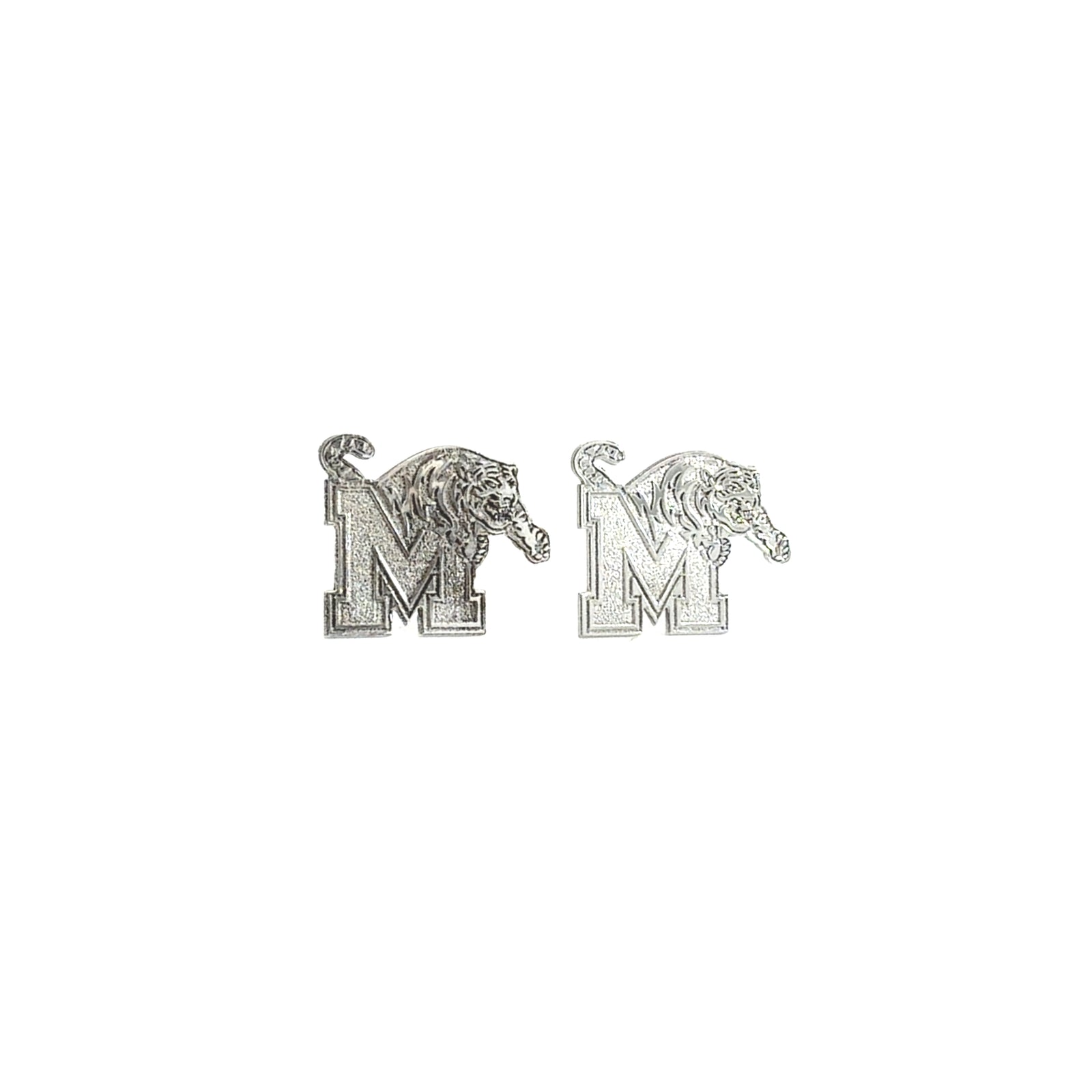 Memphis Tigers 14k White Gold Crest Stud Earrings