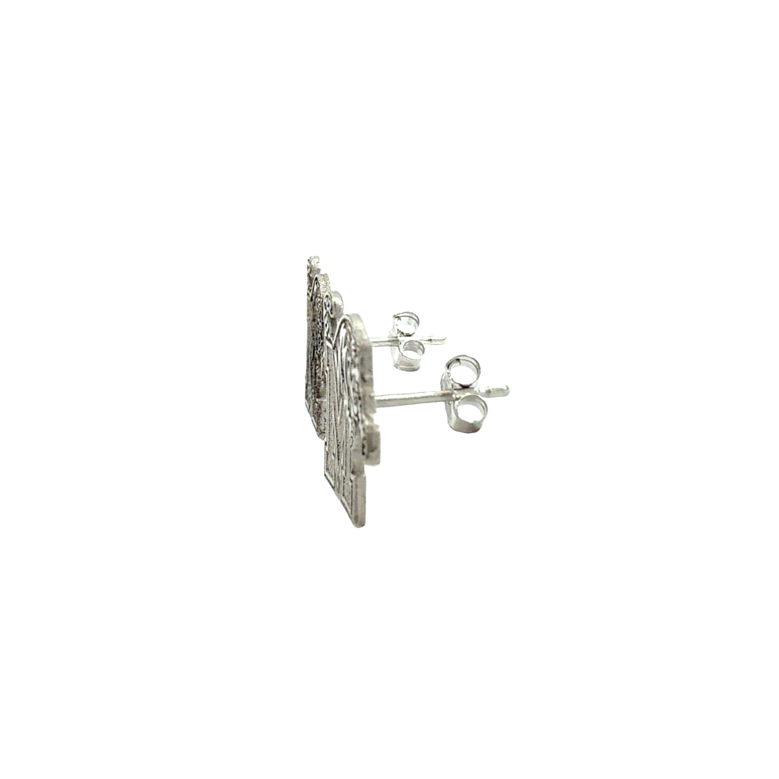 Memphis Tigers 14k White Gold Crest Stud Earrings
