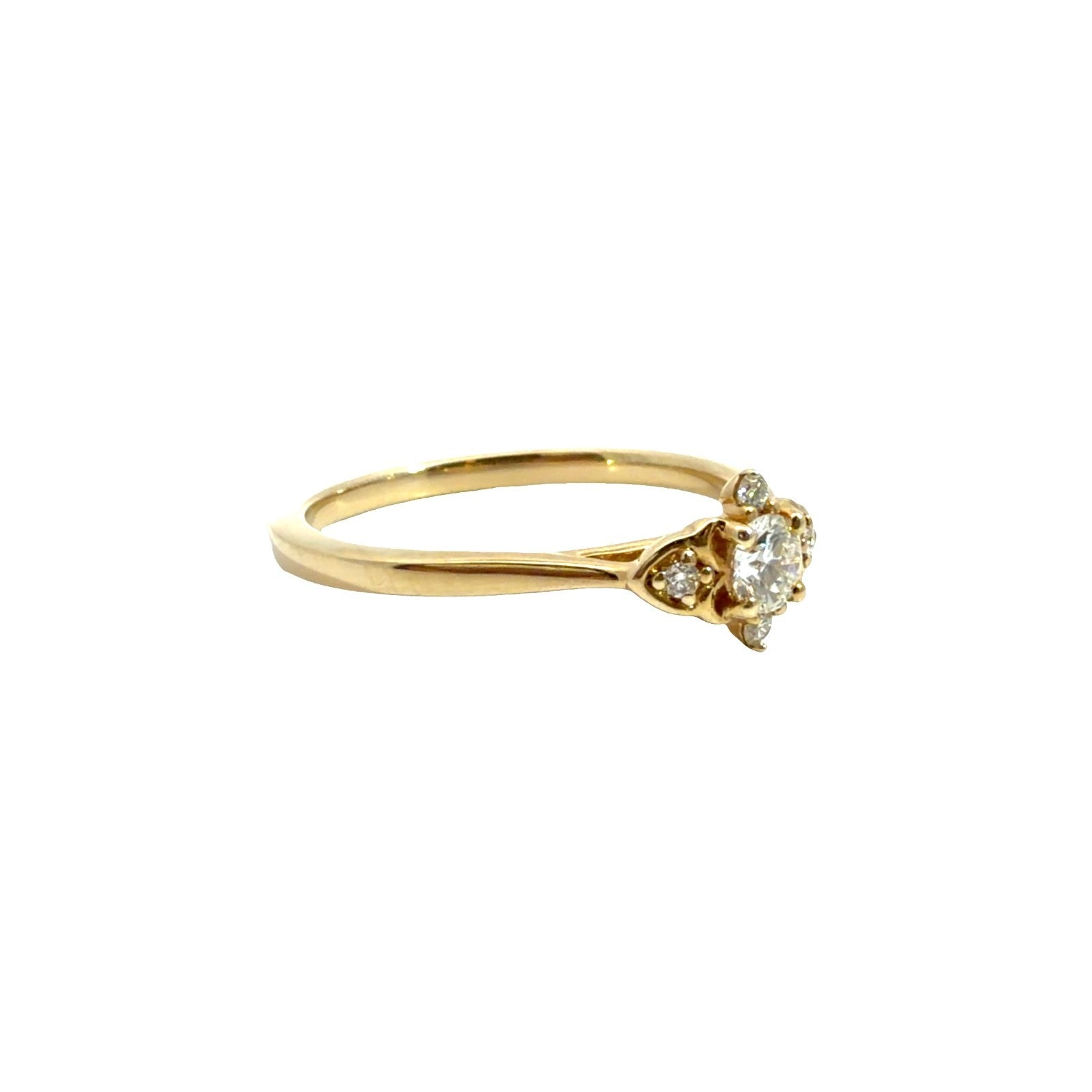 14k Yellow Gold Ornate Compass 0.24cttw Diamond Engagement Ring Size 71