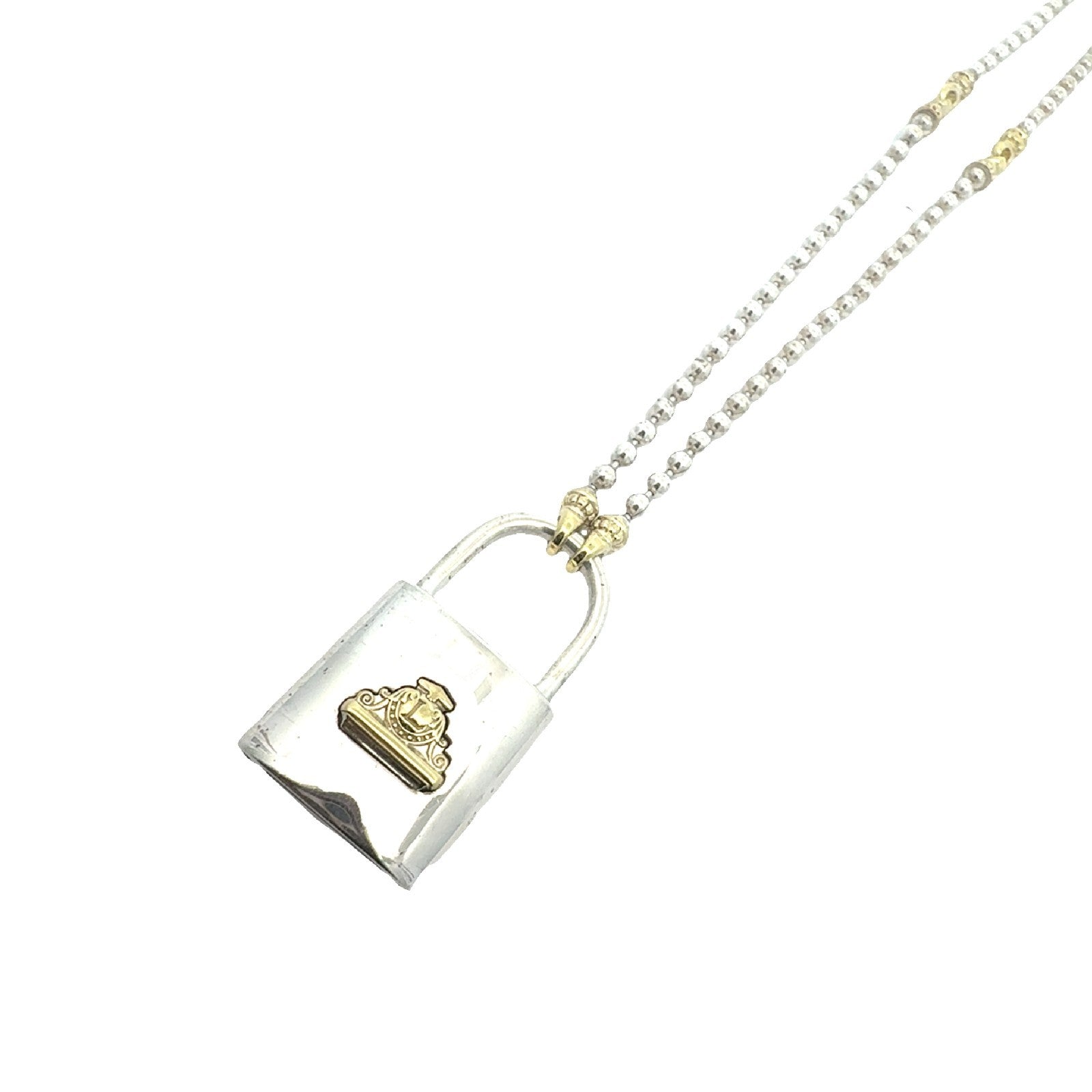 LAGOS Sterling Silver & 18k Yellow Gold Beloved Large Lock Necklace 18"8