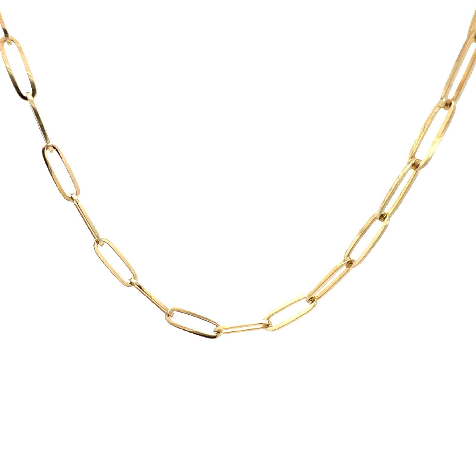 Estate 14k Yellow Gold Paperclip Chain Necklace 22"4