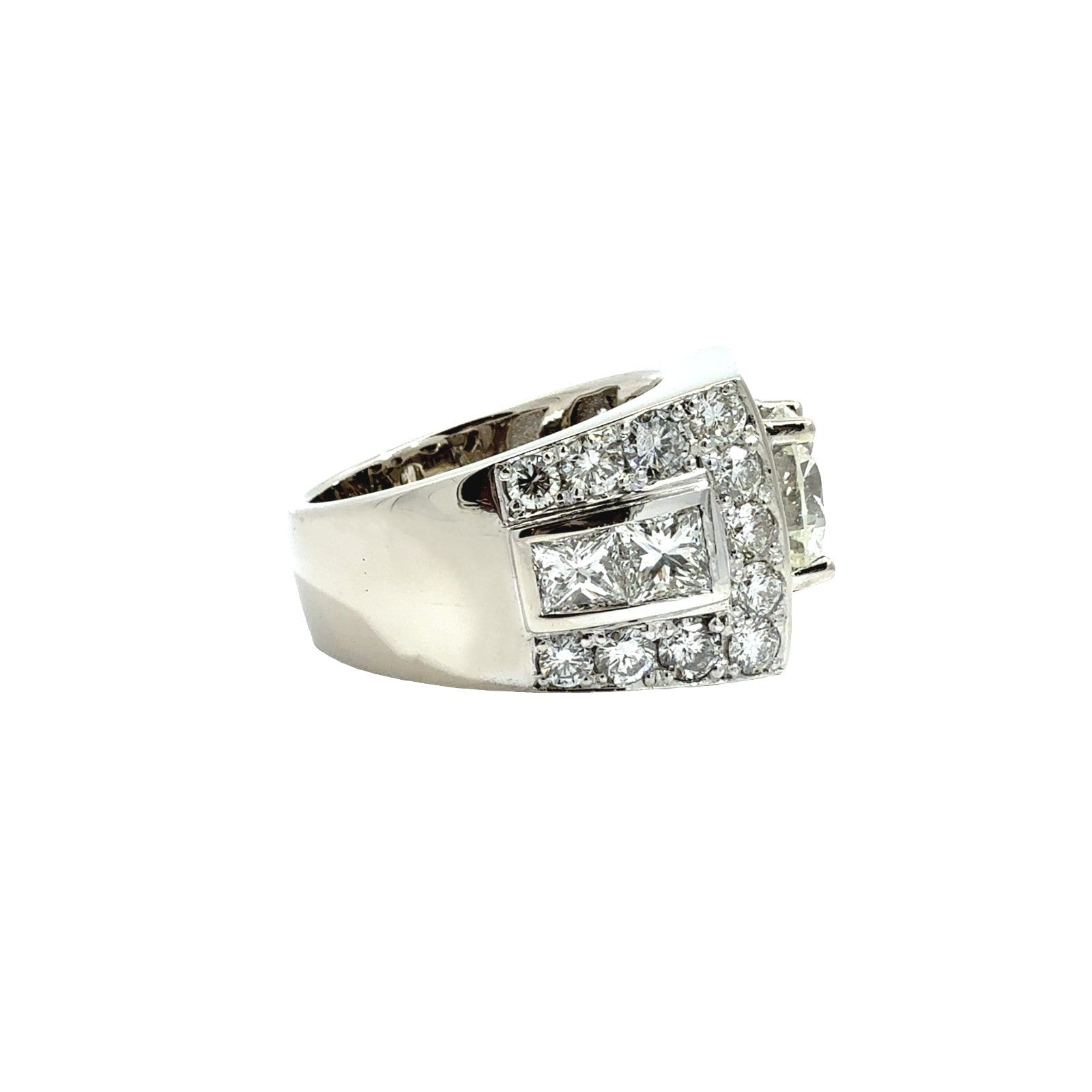 14k White Gold 9.40cttw (3.75tcw) Diamond Men's Ring2