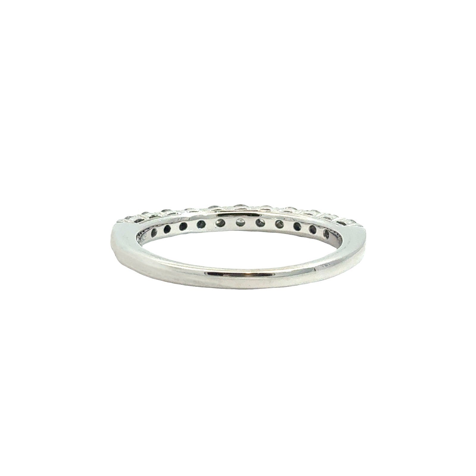 10k White Gold 0.50cttw Diamond Half-Eternity Wedding Band Ring Size 62