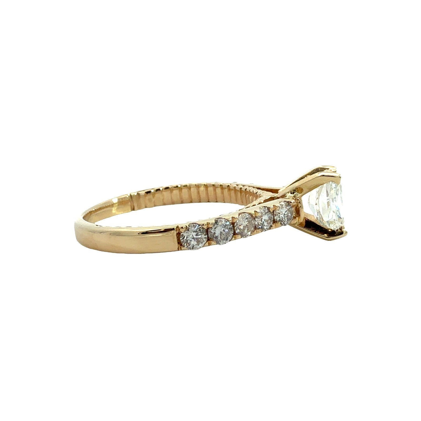 14k Yellow Gold 1.55ctw (1.00ctw) Radiant Cut Diamond Engagement Ring Size 7.52