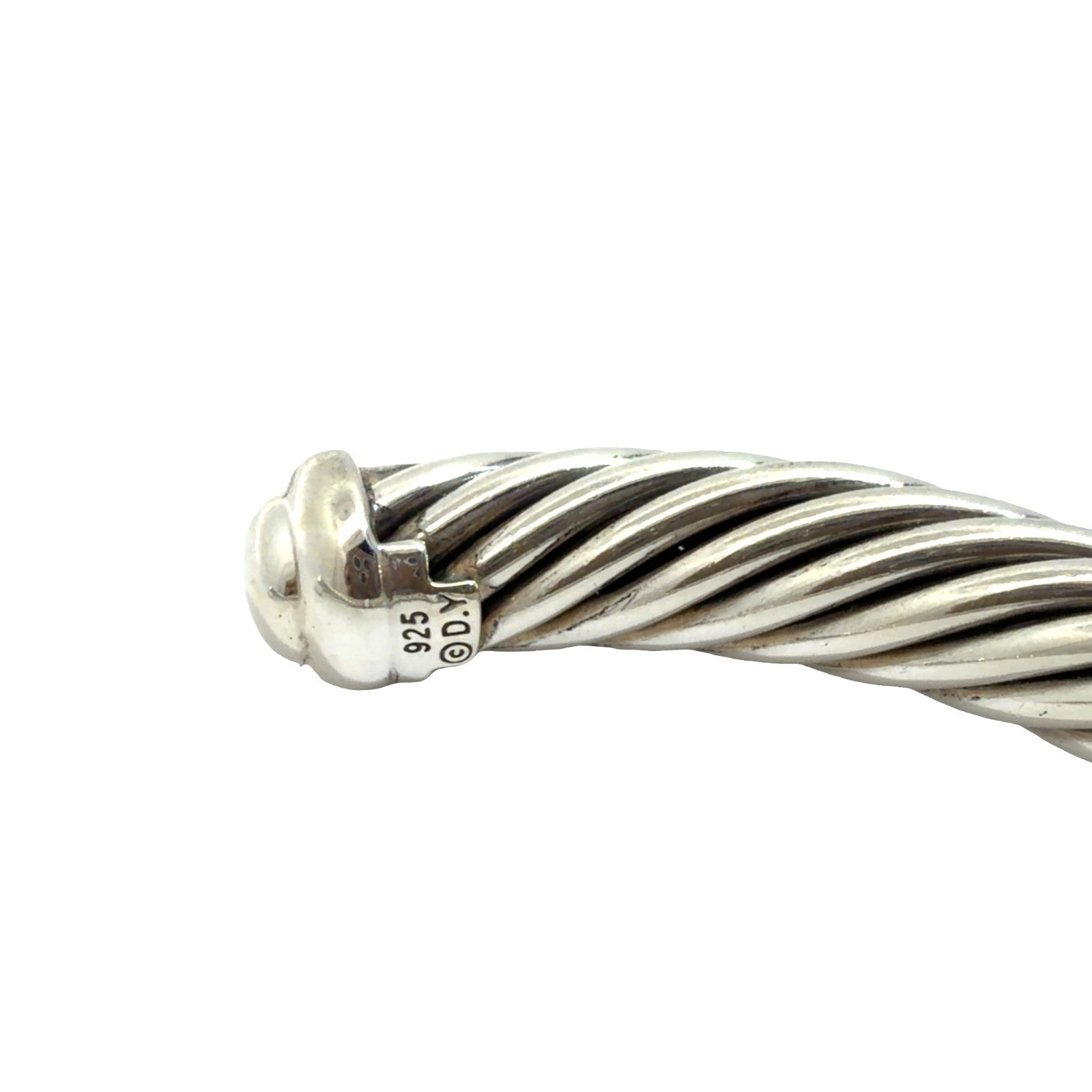 David Yurman Sterling Silver Onyx Classic Cable Cuff Medium 7mm5