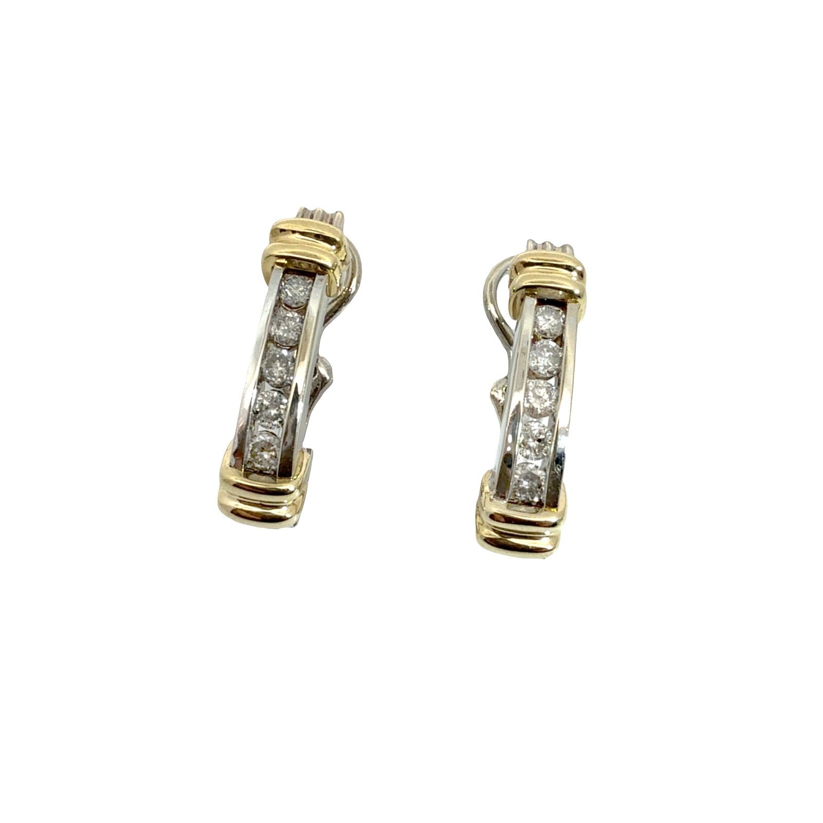 14k Multi-Tone Gold Stamped 0.50cttw Diamond Hoop Earrings6