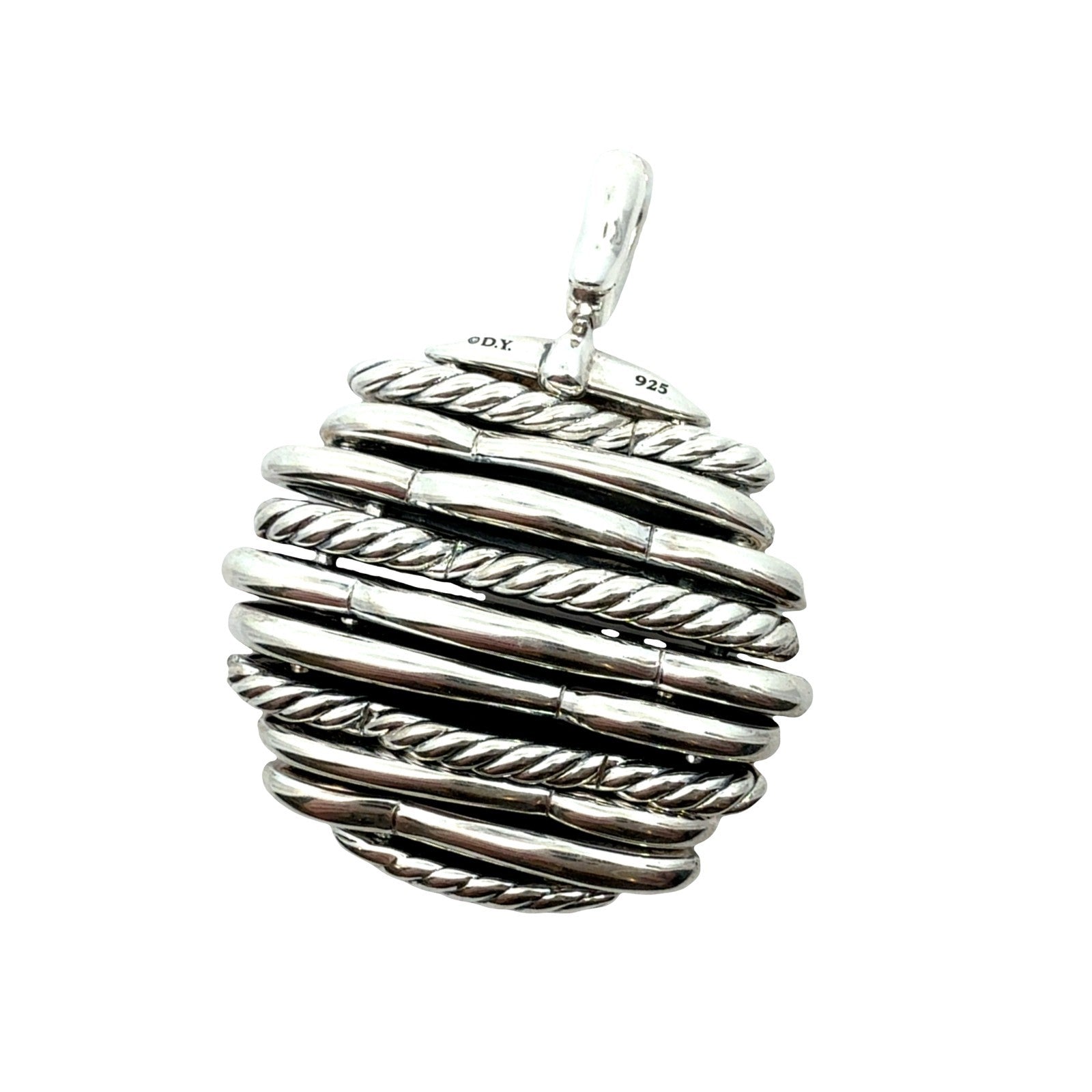 David Yurman Sterling Silver and 0.86cttw Diamond Tides Collection Pendant7