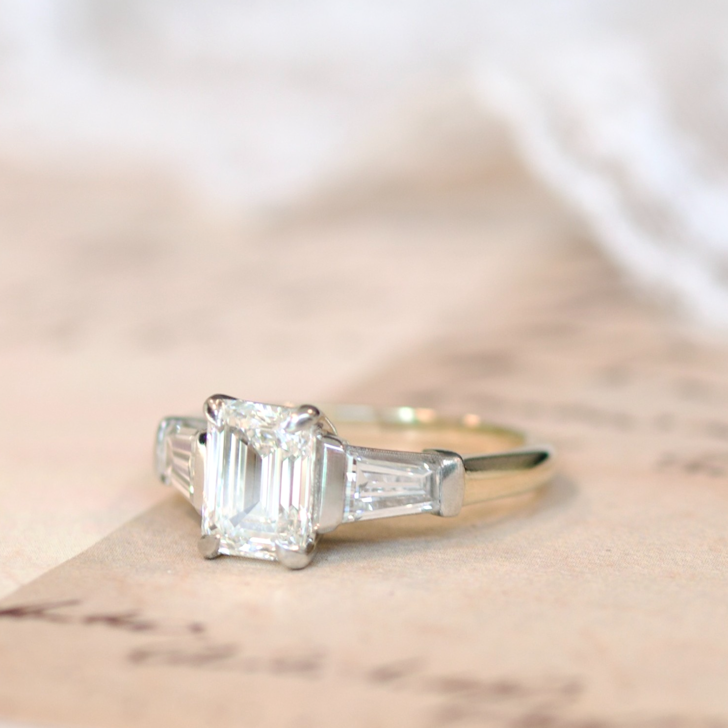 14k Yellow Gold and Platinum 2.73cttw Diamond Three-Stone Engagement Ring0