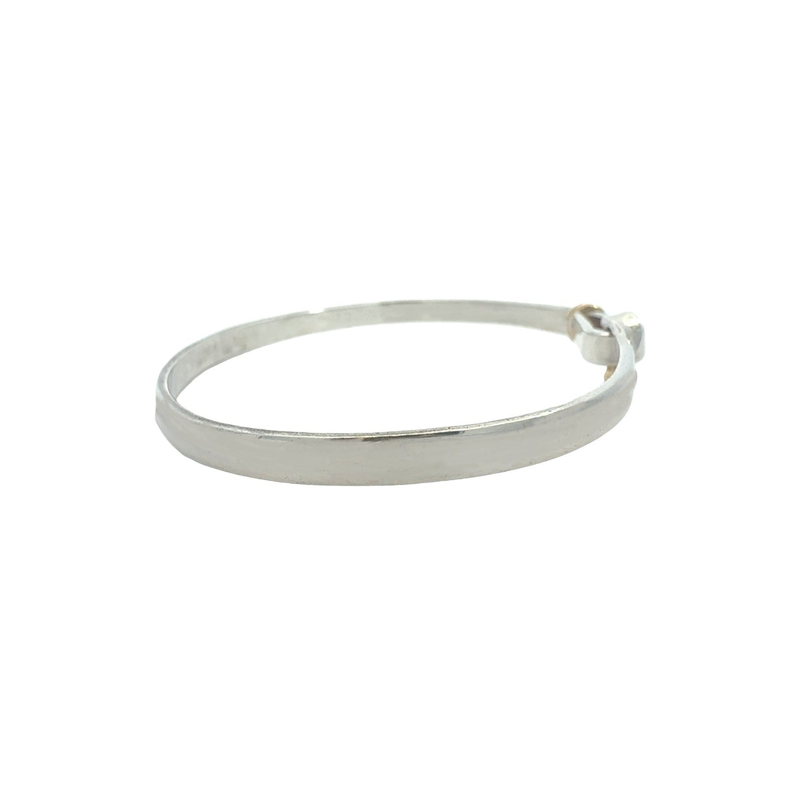 Tiffany & Co. Sterling Silver and 18k Yellow Gold Hook and Eye Bangle Bracelet5
