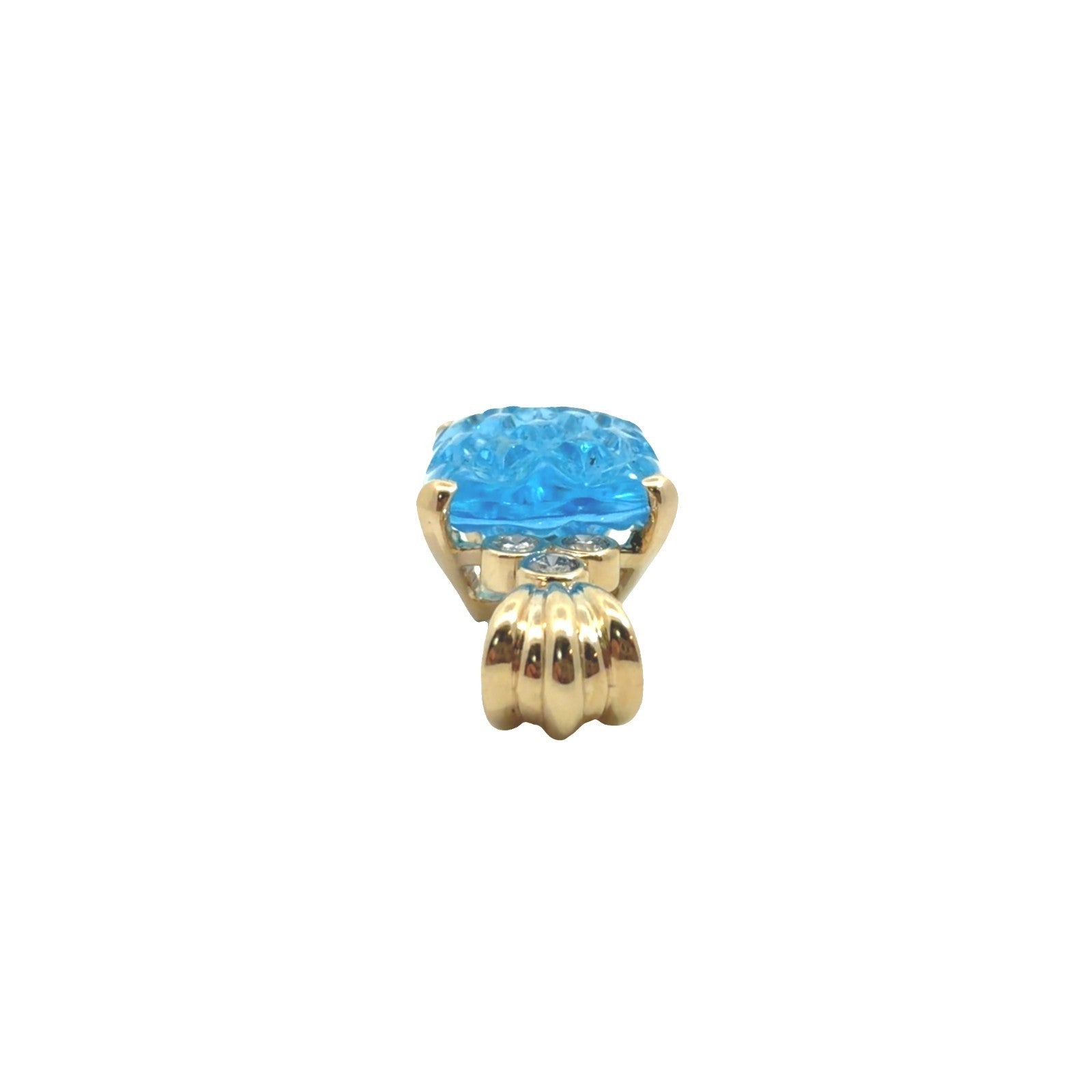 14k Yellow Gold 29.0tcw Blue Topaz & 0.23cttw Diamond Pendant4
