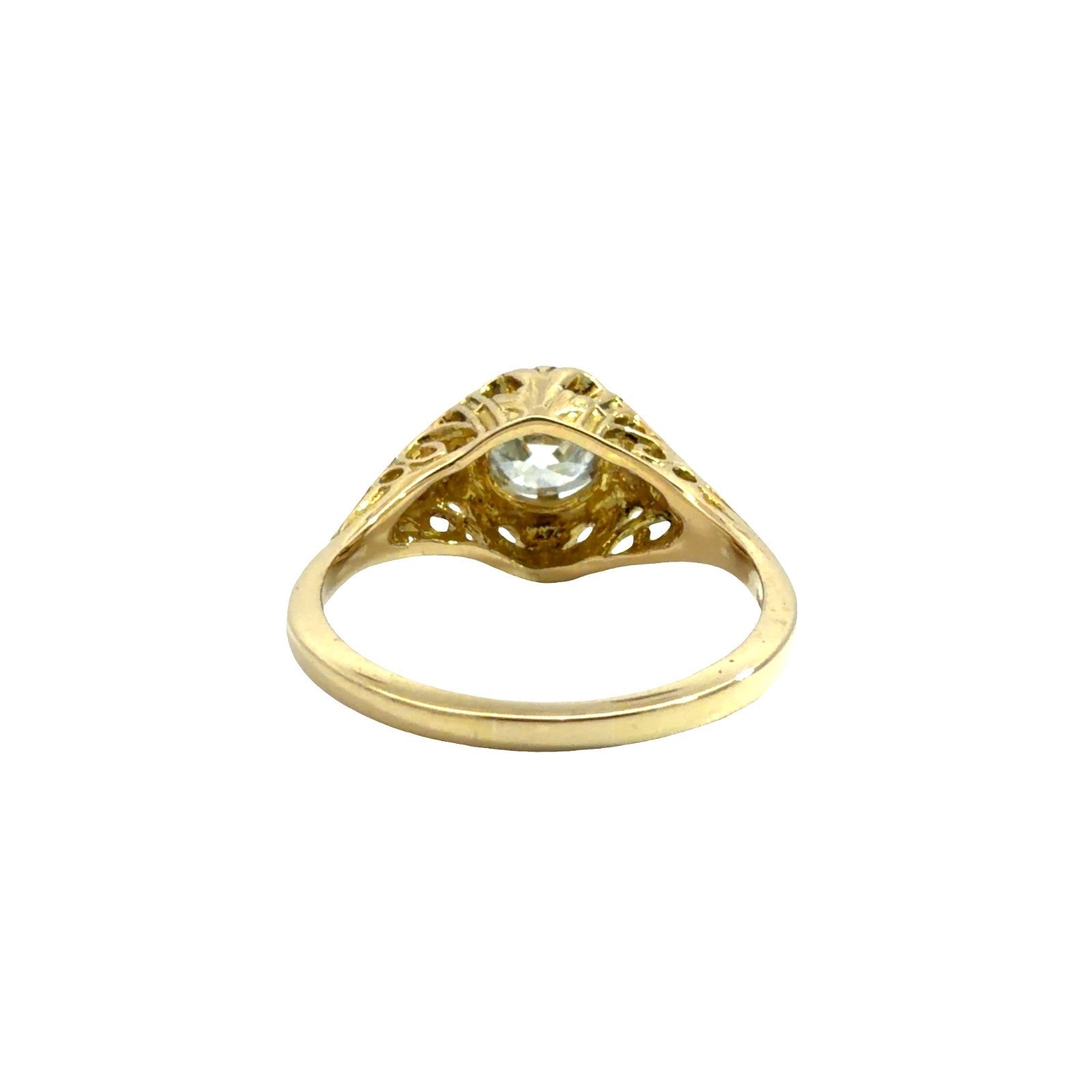 Vintage 18k Yellow Gold Ring with Belcher Set 1.25ctw Diamond3