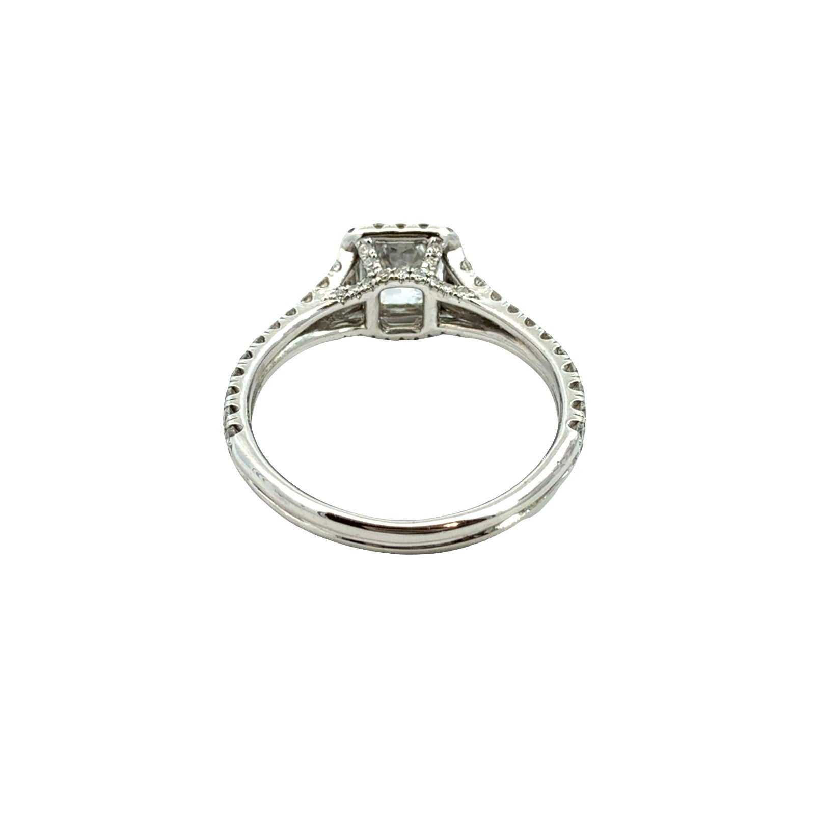 14k White Gold Split Shank 1.83cttw (1.02tcw) Diamond Halo Engagement Ring3