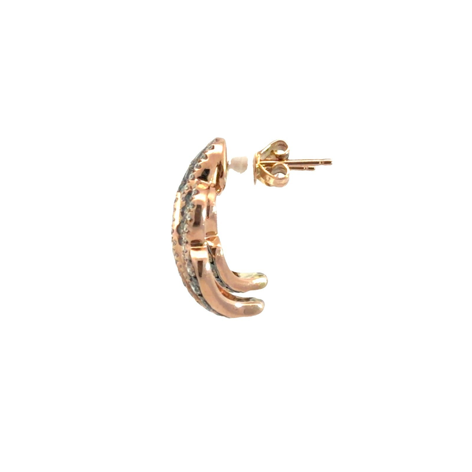 14k Rose Gold 1.39ctw Chocolate and White Diamond Earrings4