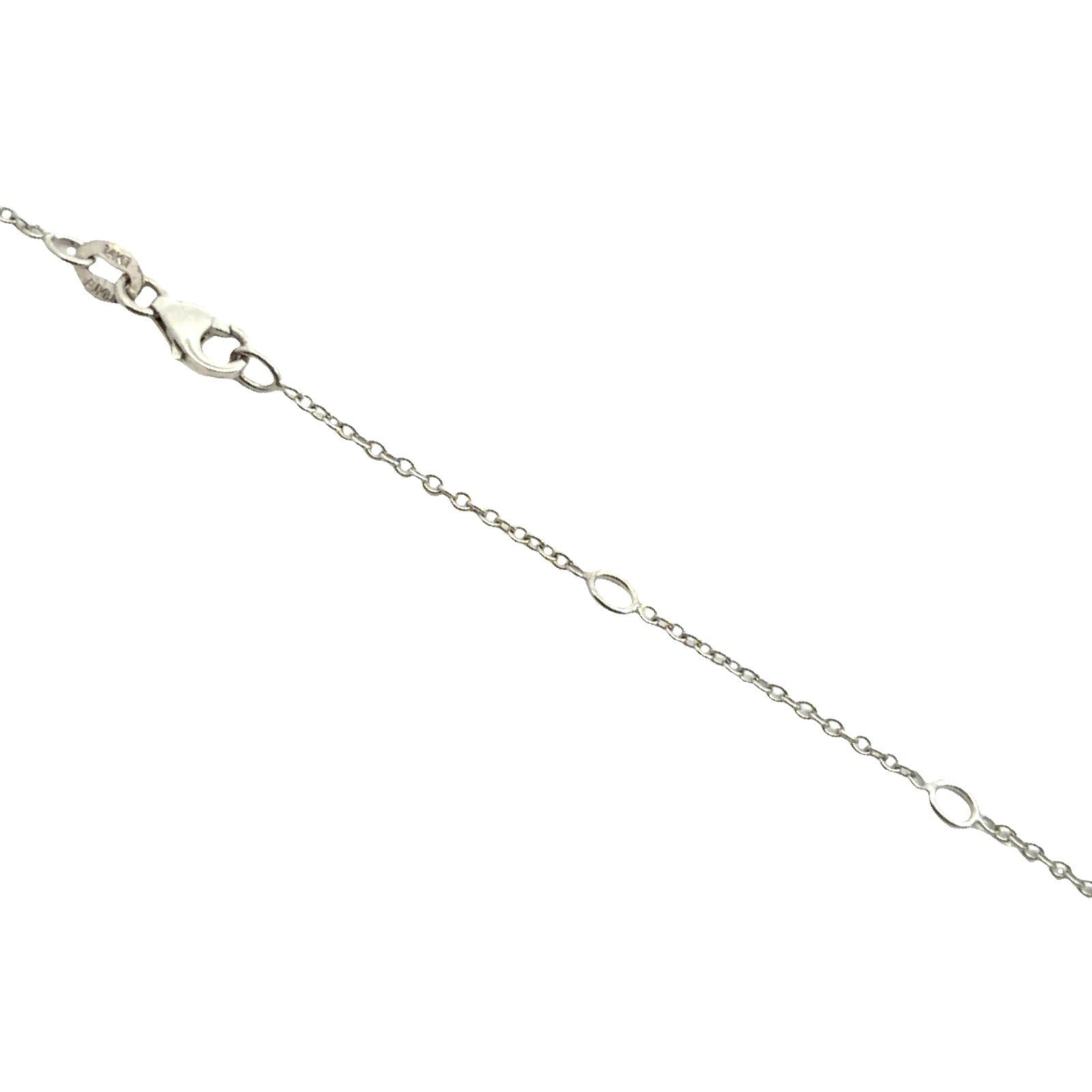 14k White Gold Graduated Square 3.41cttw Diamond Station Necklace 20"2