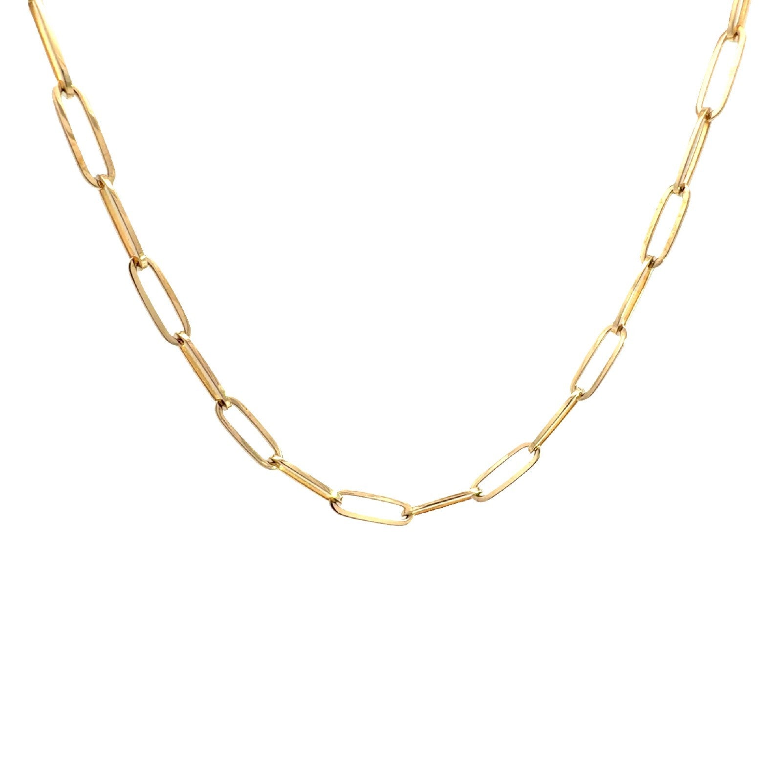 Estate 14k Yellow Gold Paperclip Chain Necklace 22"0