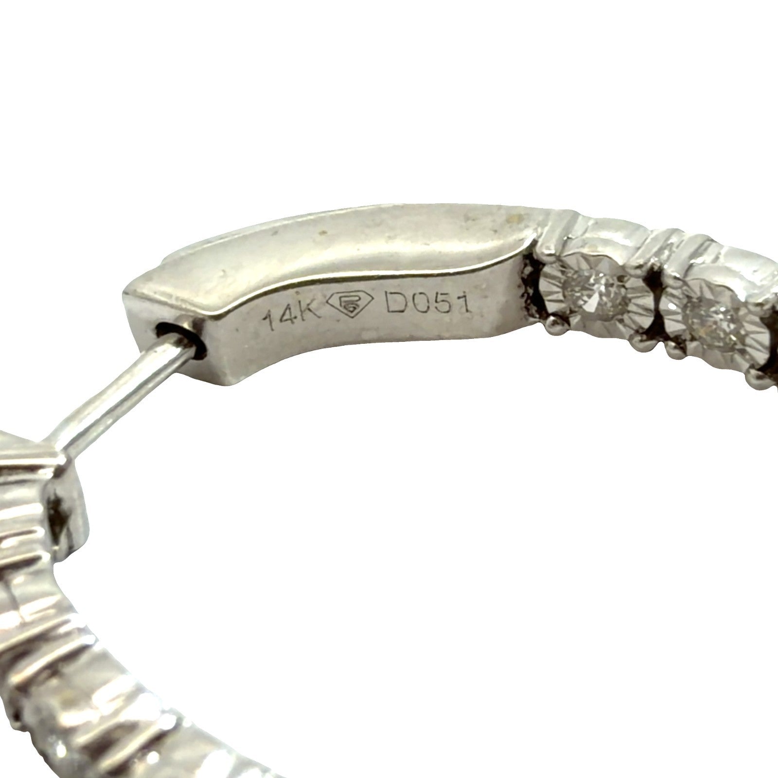 14k White Gold 0.51ctw Diamond Pavé Hoop Earrings5