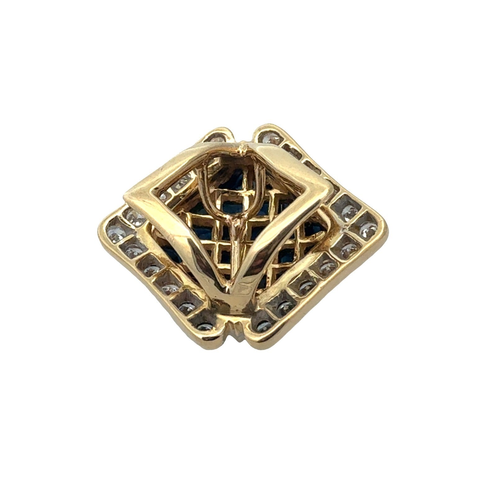 18k Yellow Gold 1.62cttw Sapphire & 061cttw Diamond Pendant5