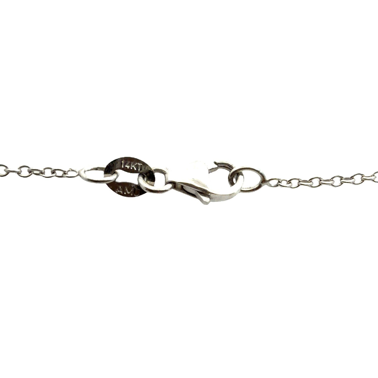 14k White Gold Graduated Square 3.41cttw Diamond Station Necklace 20"3