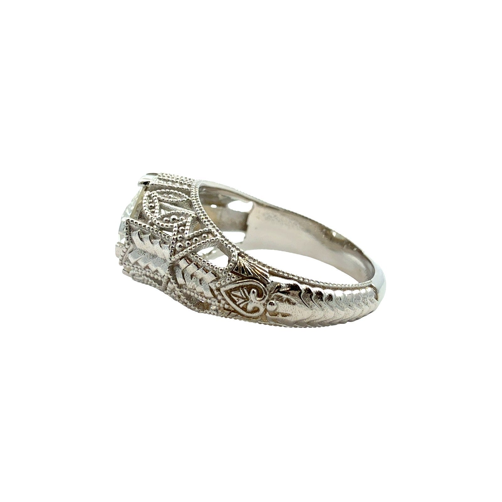 NEW 18k White Gold Filigree 2.78tcw Diamond Euro Cut Solitaire Engagement Ring4